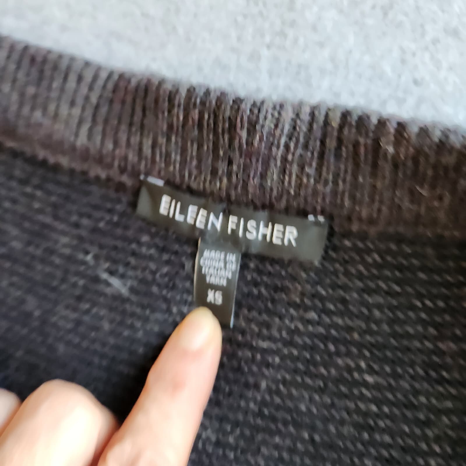 EILEEN FISHER Wool Blend Knit Mini Pencil Skirt Elastic Waist Black Brown Sz.XS - Thumbnail 6