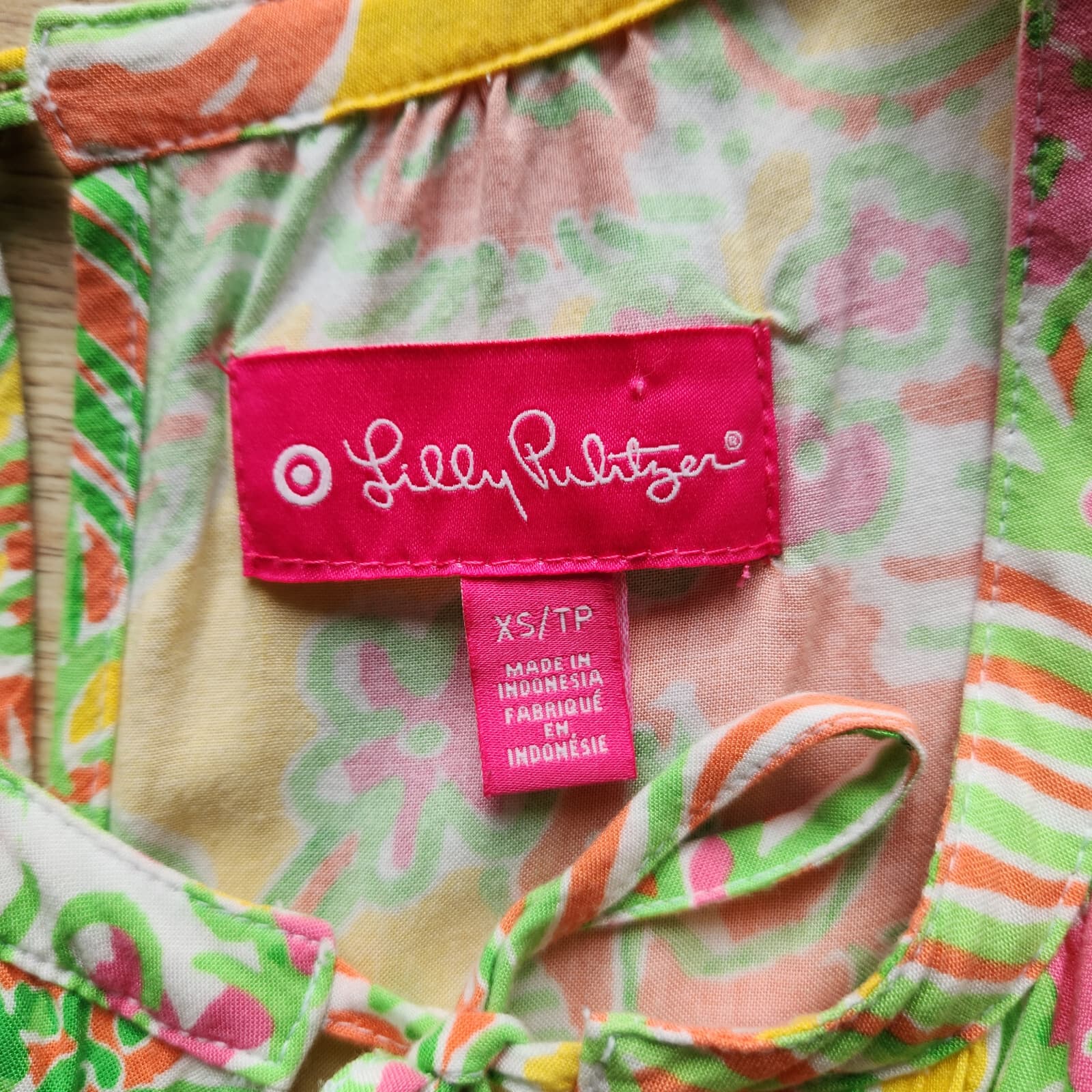 Lilly Pulitzer for Target Challis Happy Place Romper Sleeveless Multicolor Sz.XS - Thumbnail 9