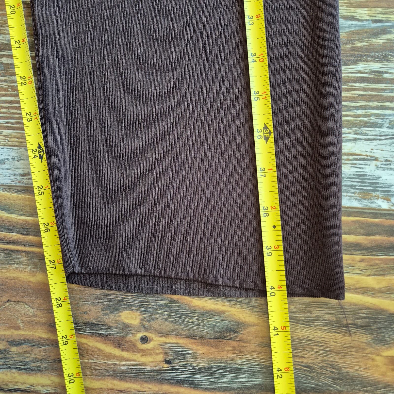 Exclusively Misook 3 Piece Tank Top + Open Cardigan Pants Knit Brown Black Sz.PM - Thumbnail 14