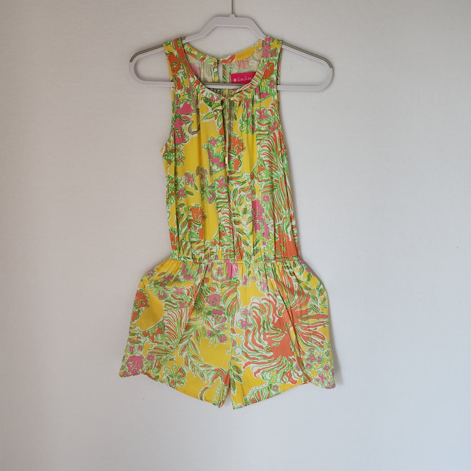 Lilly Pulitzer for Target Challis Happy Place Romper Sleeveless Multicolor Sz.XS - Thumbnail 2