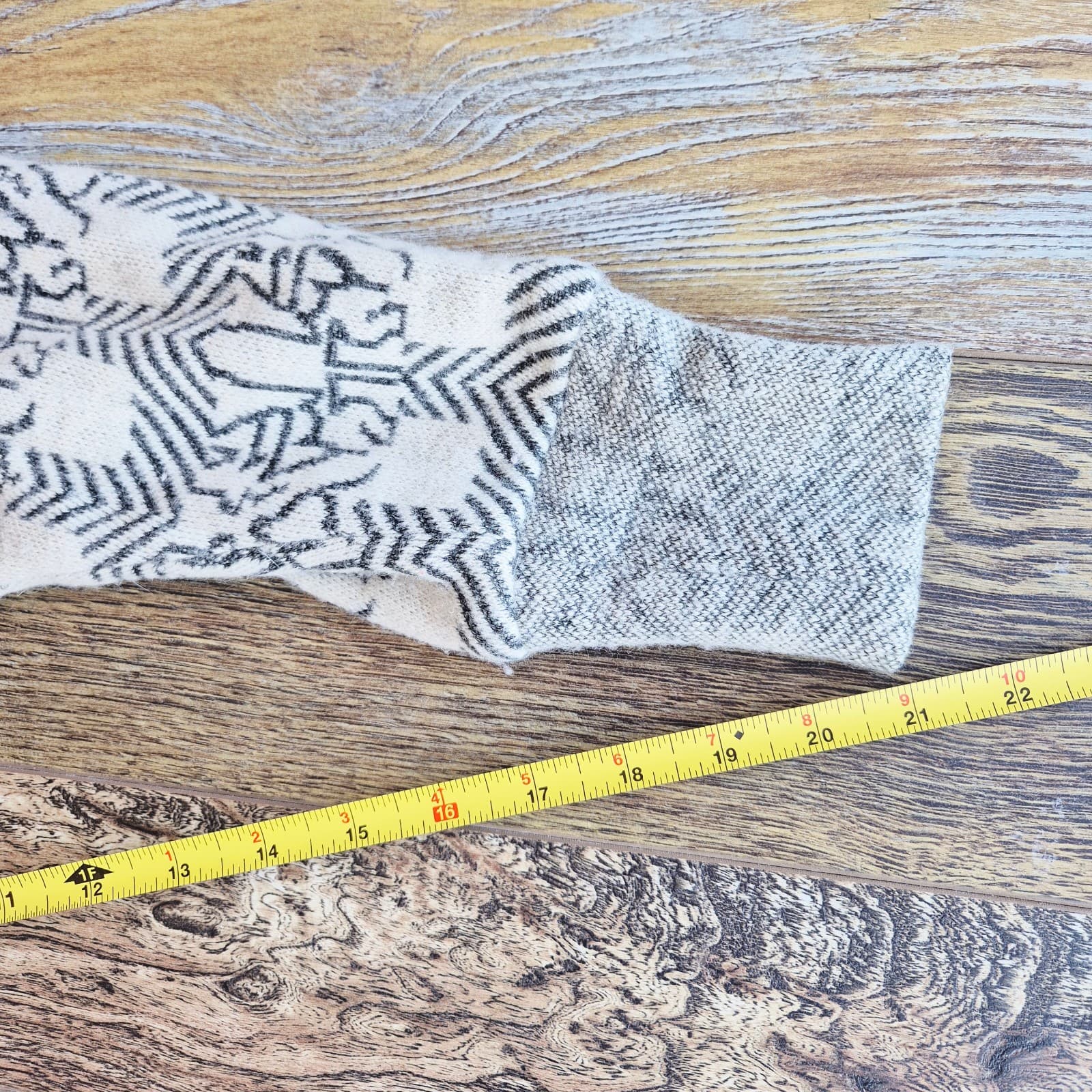 Vintage Sua Original Japan Wool Patterned Dolman Midi Sweater Dress Ivory Grey - Thumbnail 10