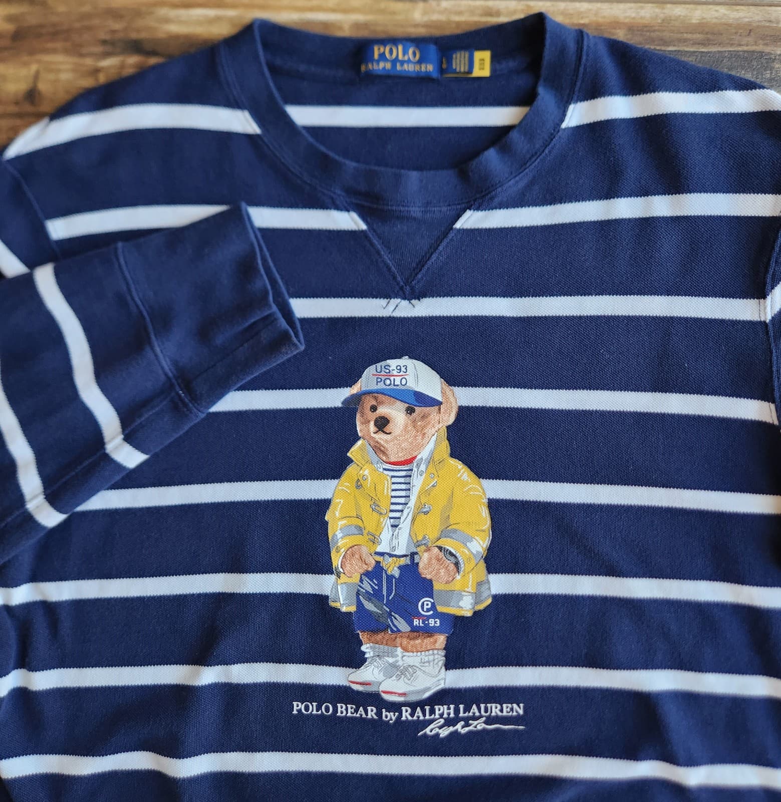 Polo Ralph Lauren Polo Bear CP-93 Mesh T-Shirt Saling Preppy Blue Stripe Men's L - Thumbnail 6