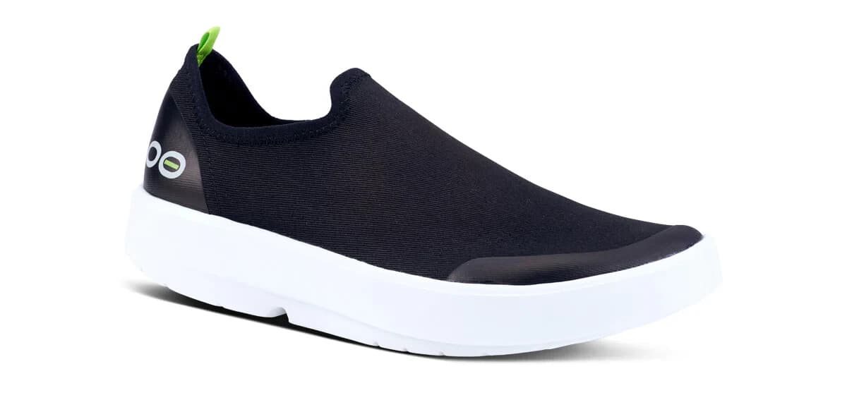 OOFOS OOmg eeZee Low-Top Recovery Shoes Stretch Canvas Black Women EU38 US7 - Thumbnail 2