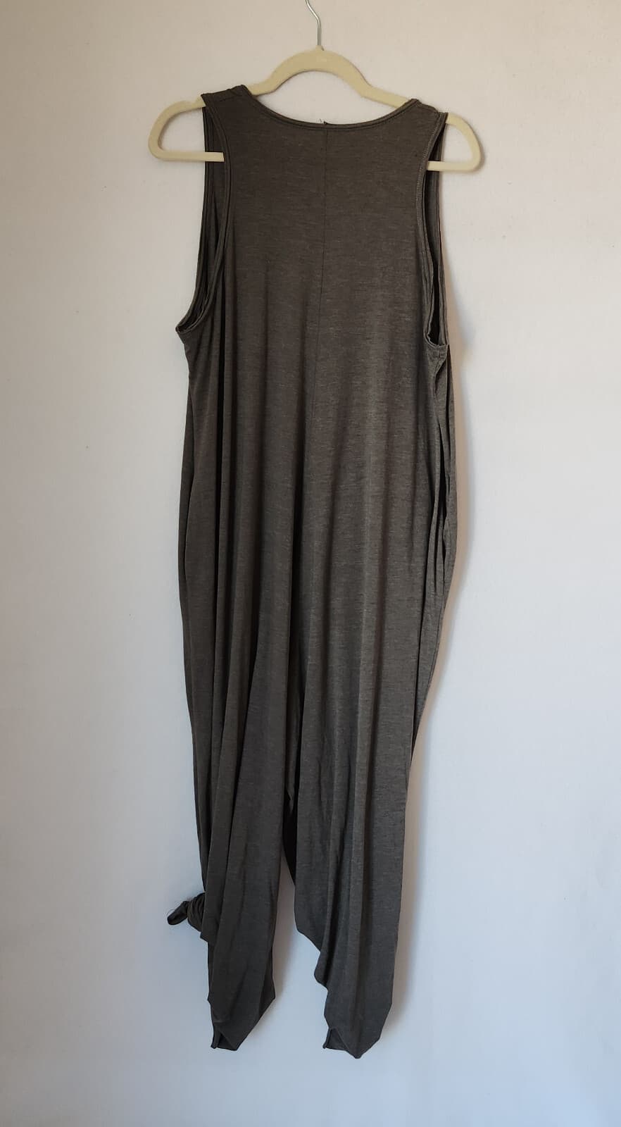 NWoT Natural Life Knit V-Neck Jumpsuit Sleeveless Wide Leg Pocket Green One Size - Thumbnail 8
