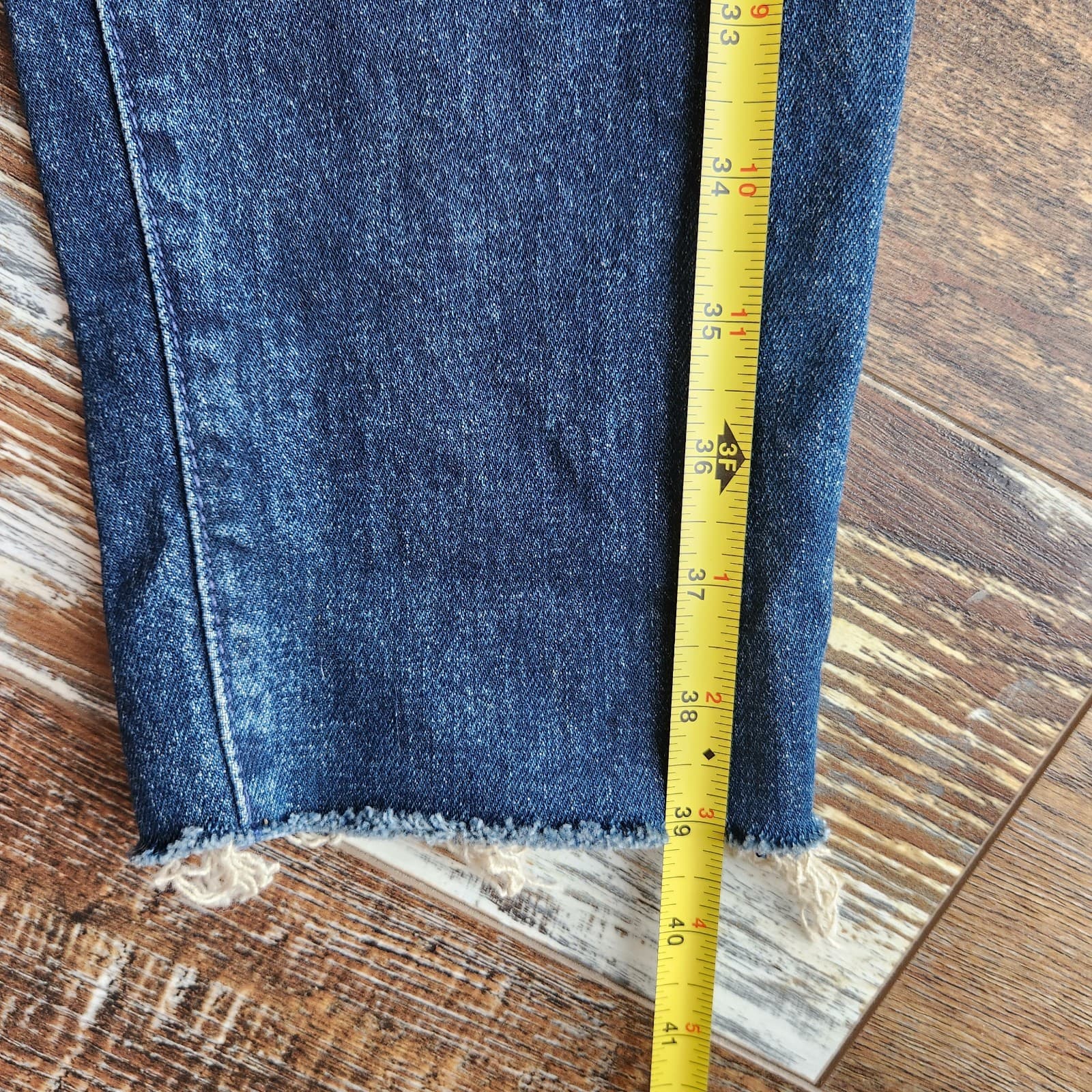 MOTHER The Stunner Fray Skinny High Rise Jean Buttonfly Roasting Nuts Blue Sz.29 - Thumbnail 16