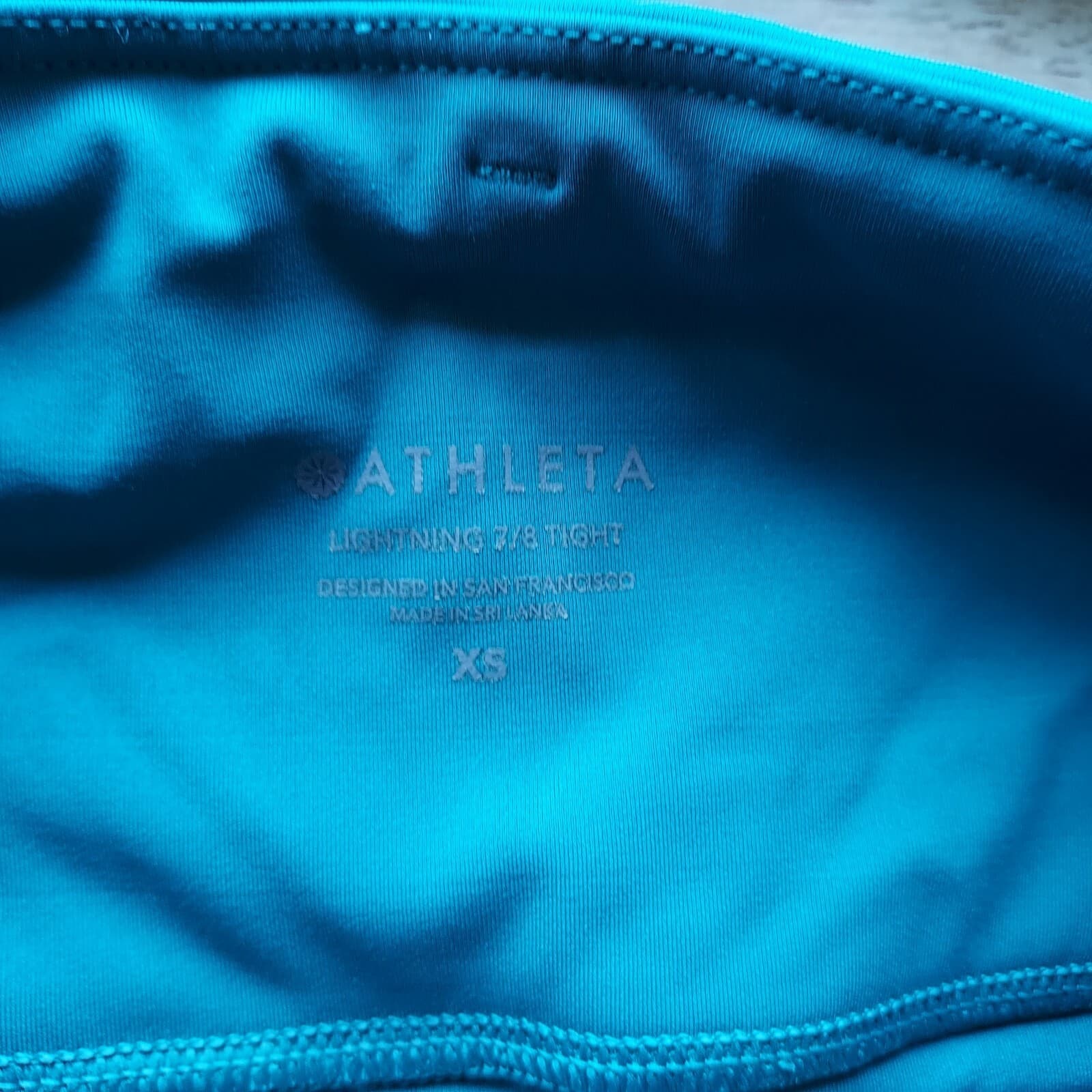 Athleta 2Pc Lightning 7/8 Tight Crop Tank-Top High-Rise Teal-Green Pocket S-XS - Thumbnail 9