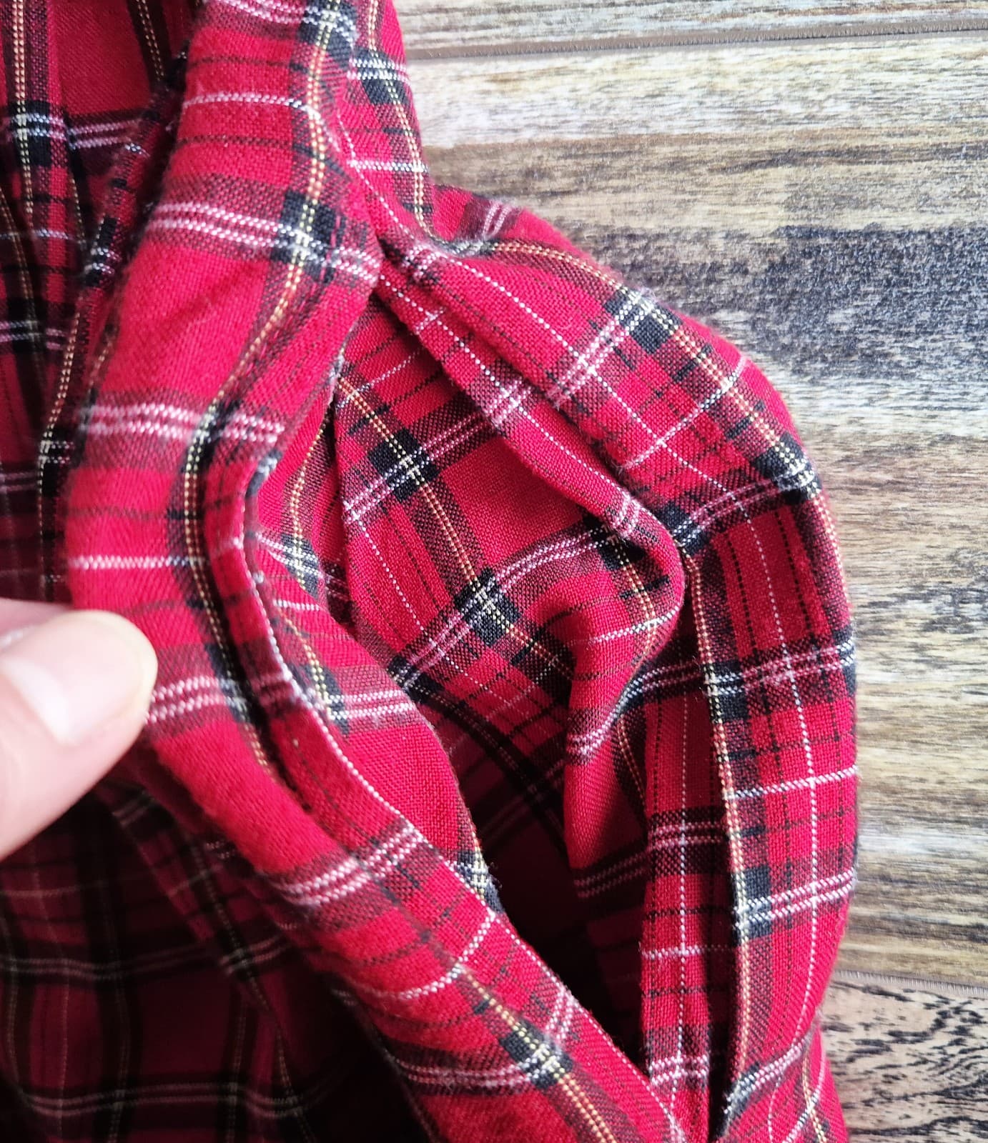 Vintage Country Wear Plaid Embroidered Velvet Cottagecore Pleat Midi Dress Sz.14 - Thumbnail 9