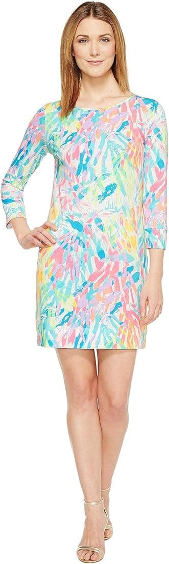 Lilly Pulitzer Marlowe Mini Dress 3/4 Sleeve Pima Cotton Sparkling Sands Sz.XS - Thumbnail 12