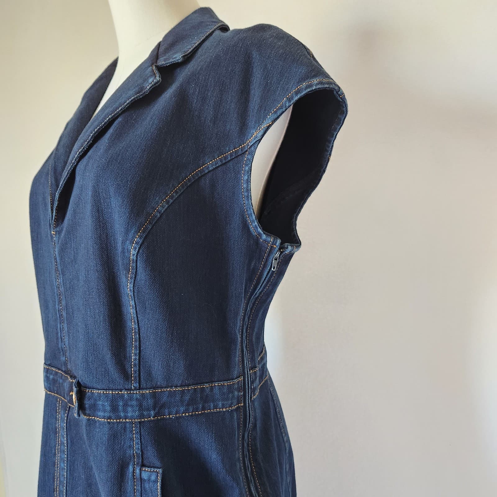 Ashley Graham x Marina Rinaldi Made in Italy Denim Tube Dress Navy Bust 42" (L) - Thumbnail 6