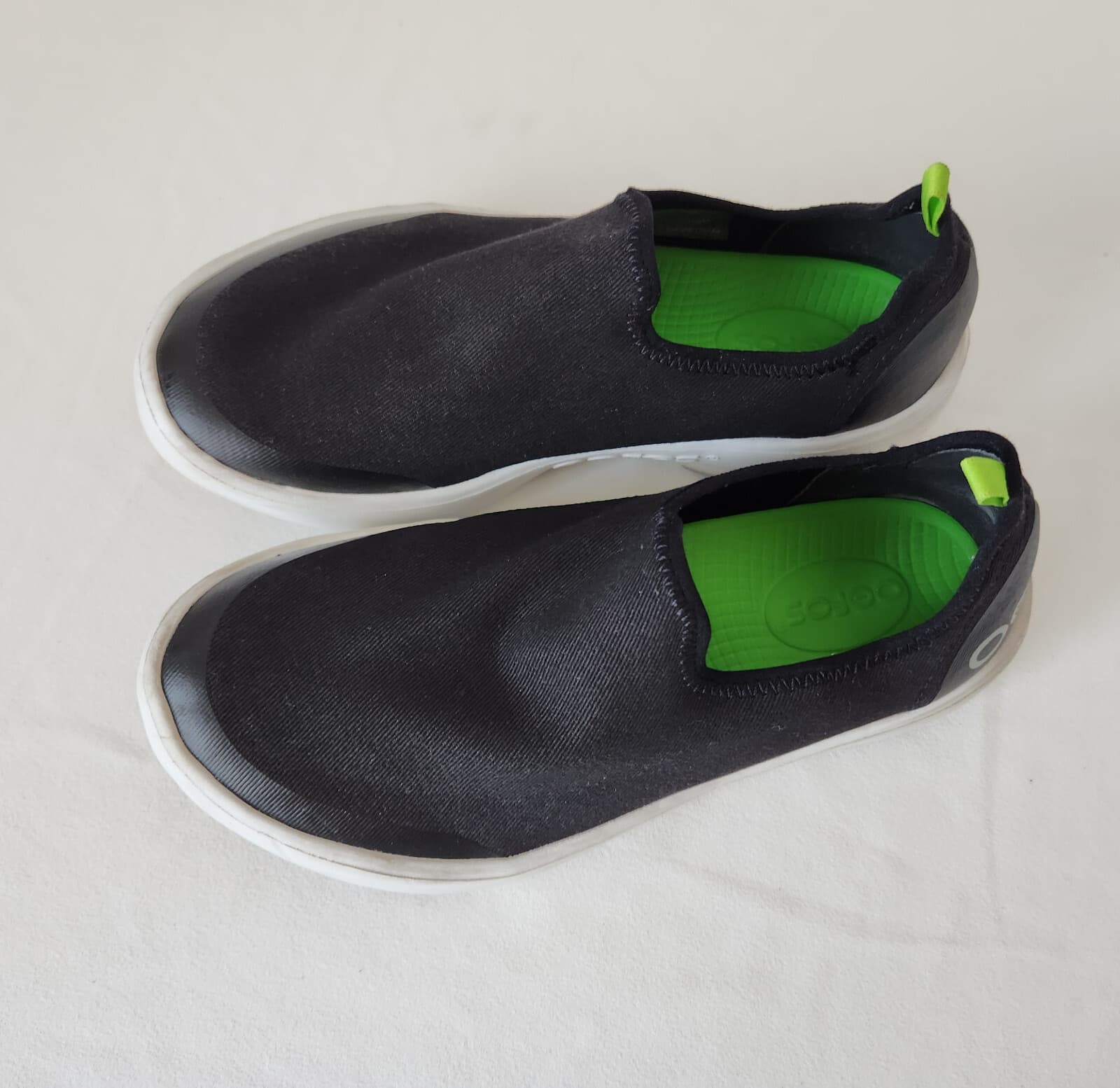 OOFOS OOmg eeZee Low-Top Recovery Shoes Stretch Canvas Black Women EU38 US7 - Thumbnail 7