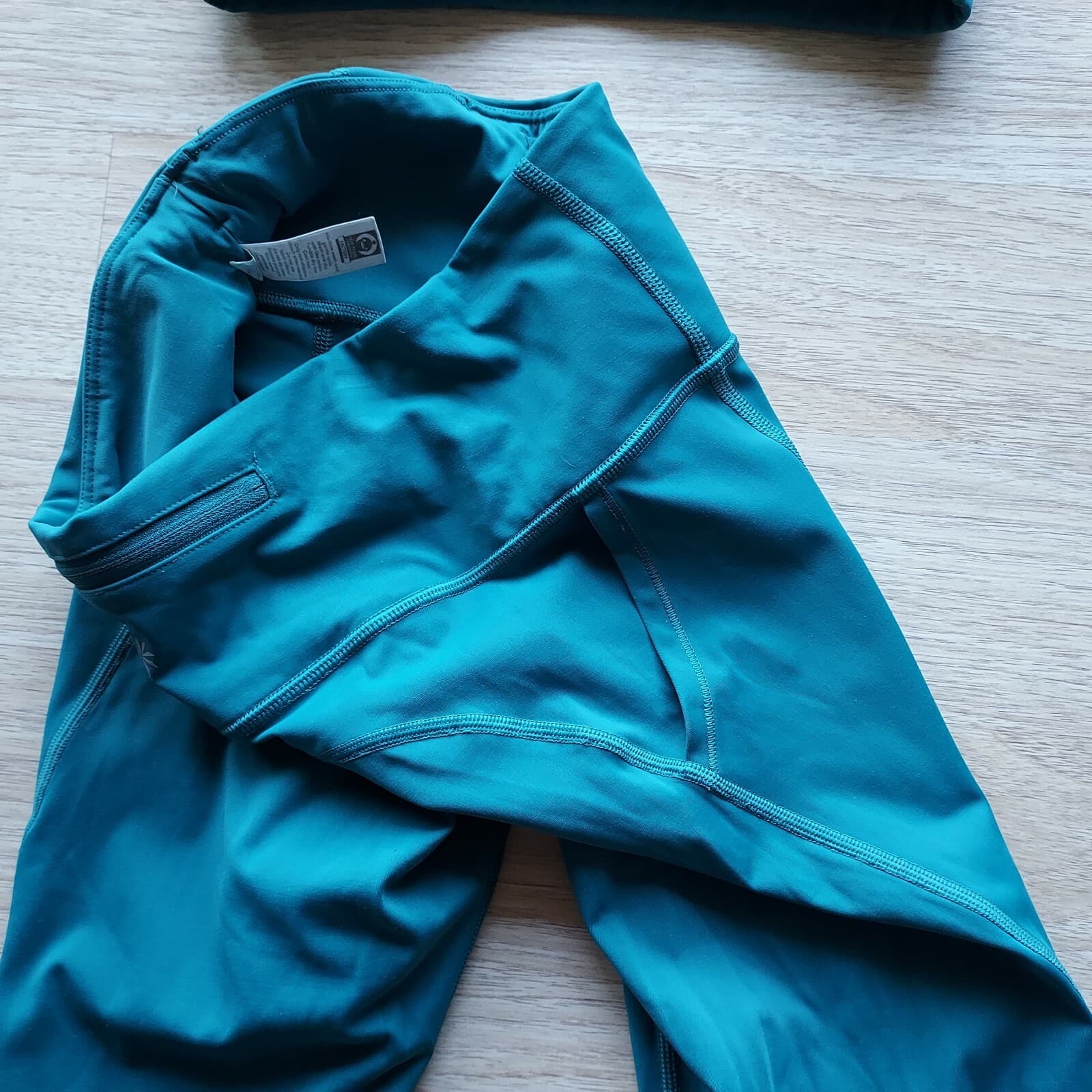 Athleta 2Pc Lightning 7/8 Tight Crop Tank-Top High-Rise Teal-Green Pocket S-XS - Thumbnail 7