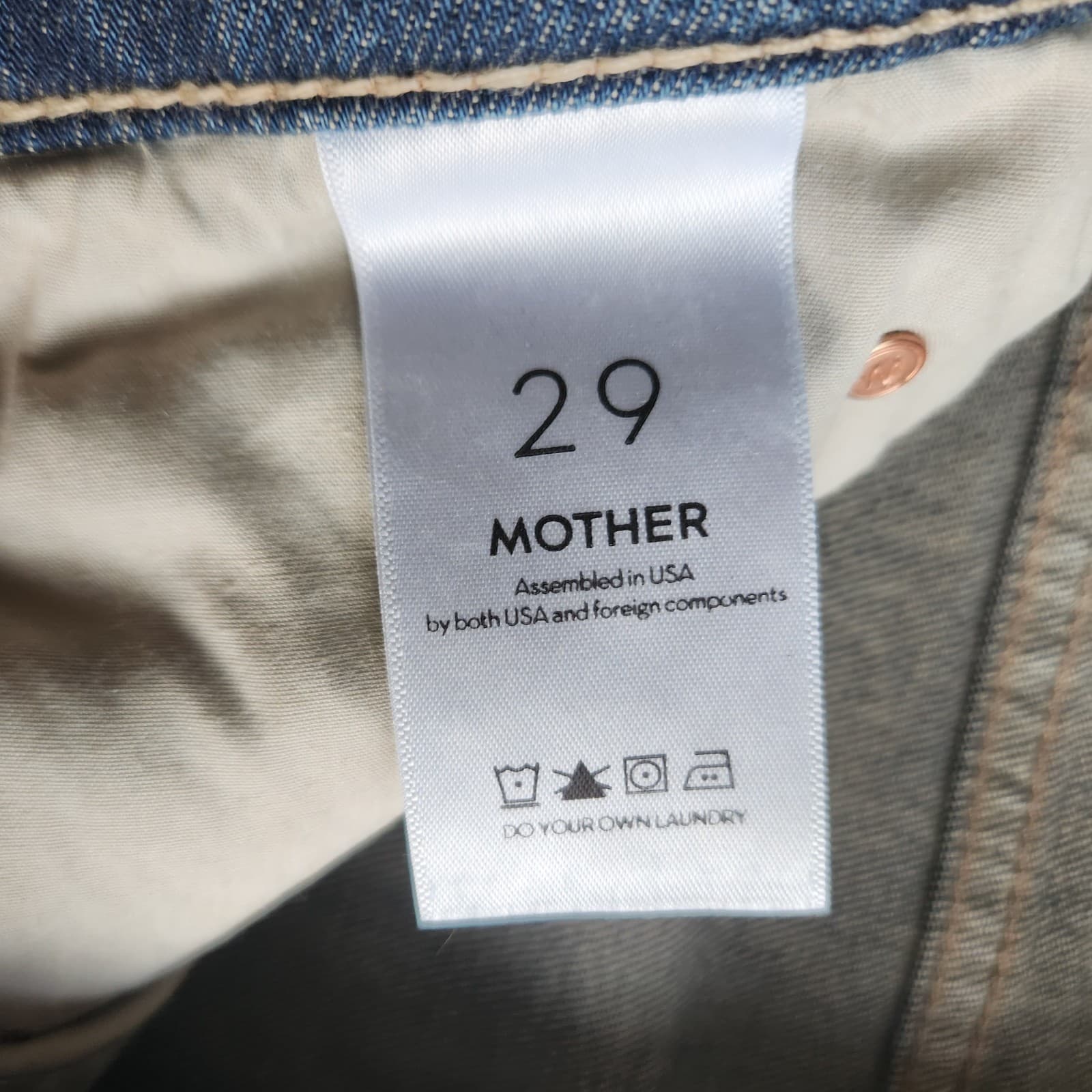 MOTHER The Stunner Fray Skinny High Rise Jean Buttonfly Roasting Nuts Blue Sz.29 - Thumbnail 11