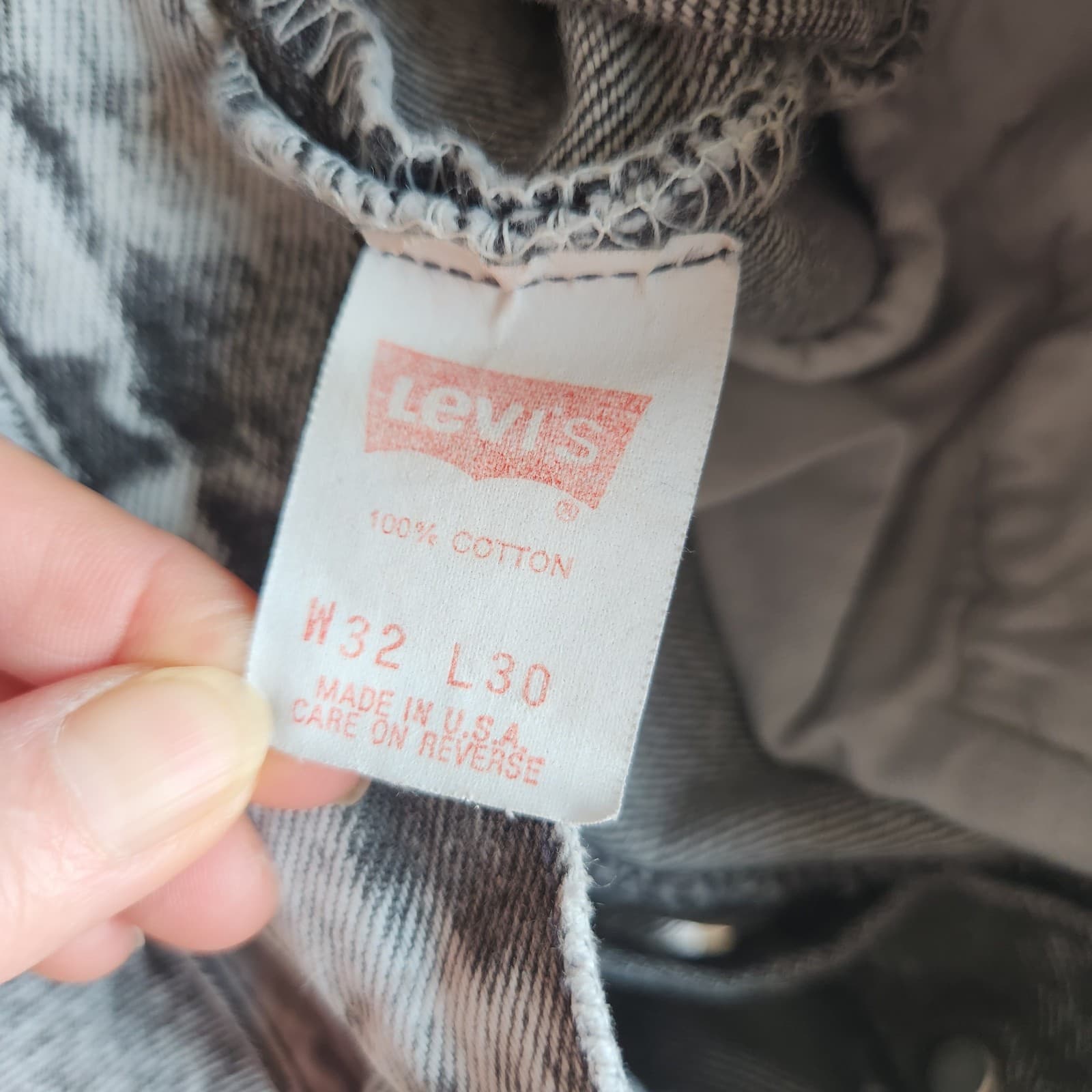 Vintage Levi's 501 Made in USA Grey Acid Washed Button-Fly Straigth Jean Mens 30 - Thumbnail 8