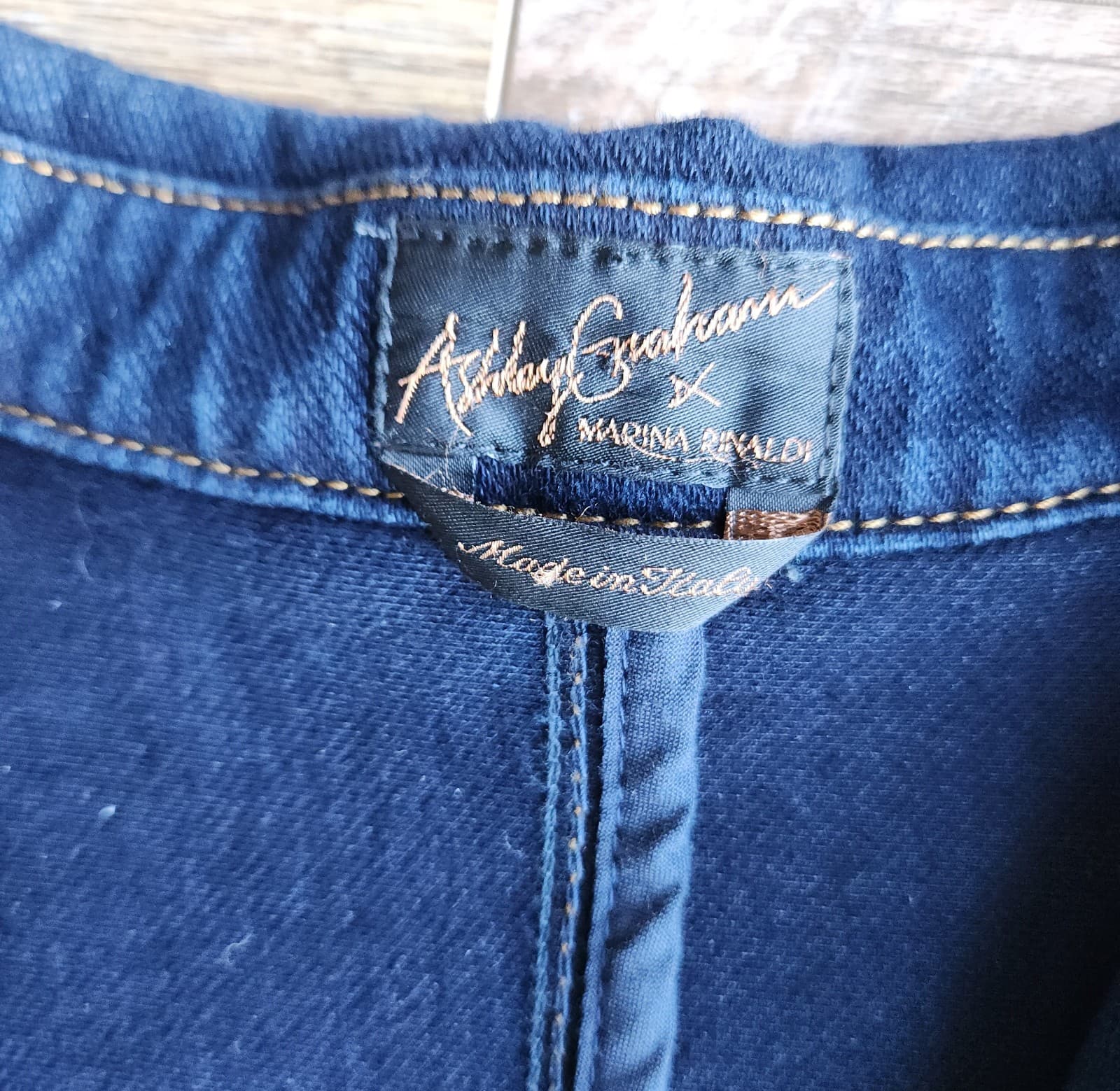 Ashley Graham x Marina Rinaldi Made in Italy Denim Tube Dress Navy Bust 42" (L) - Thumbnail 12
