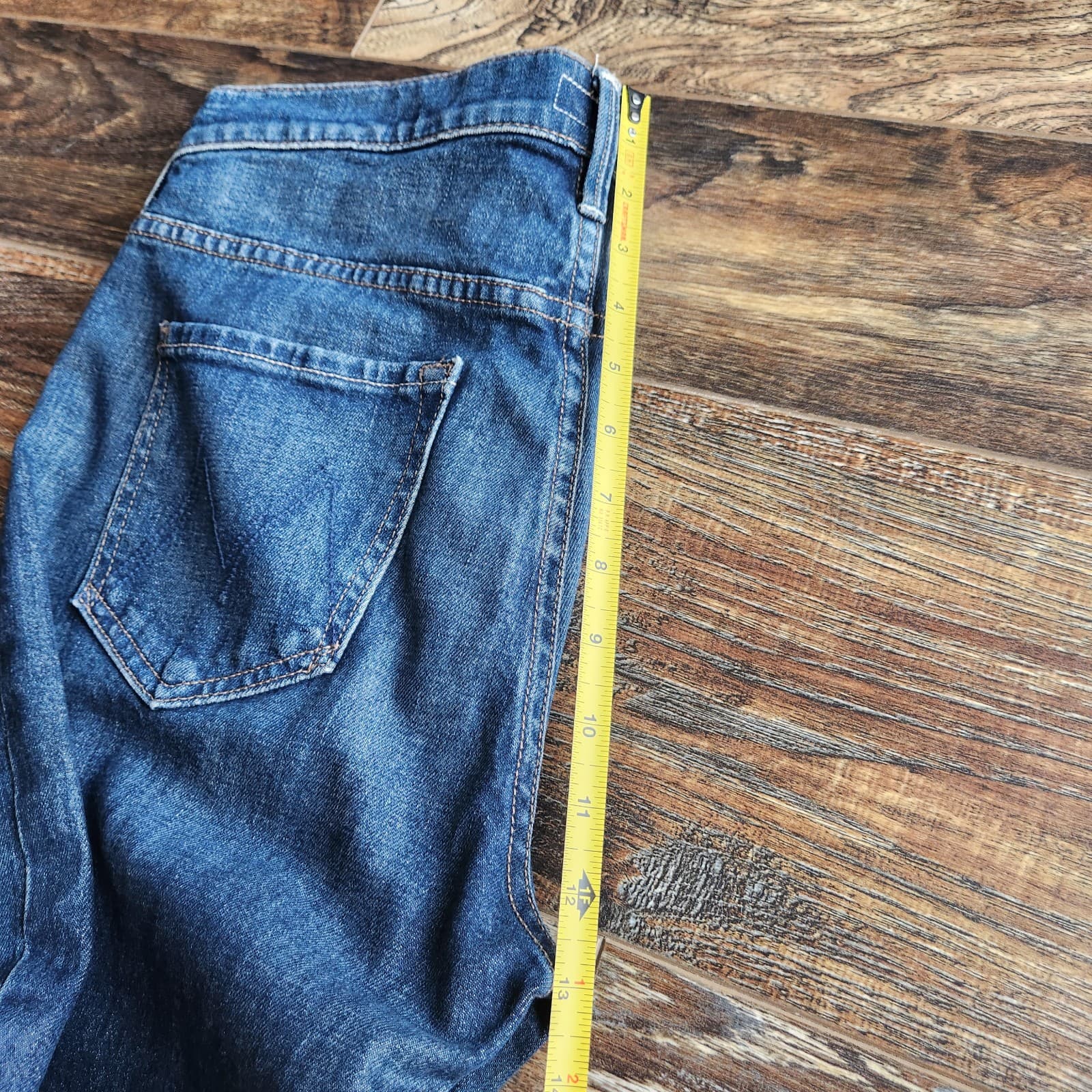 MOTHER The Stunner Fray Skinny High Rise Jean Buttonfly Roasting Nuts Blue Sz.29 - Thumbnail 18