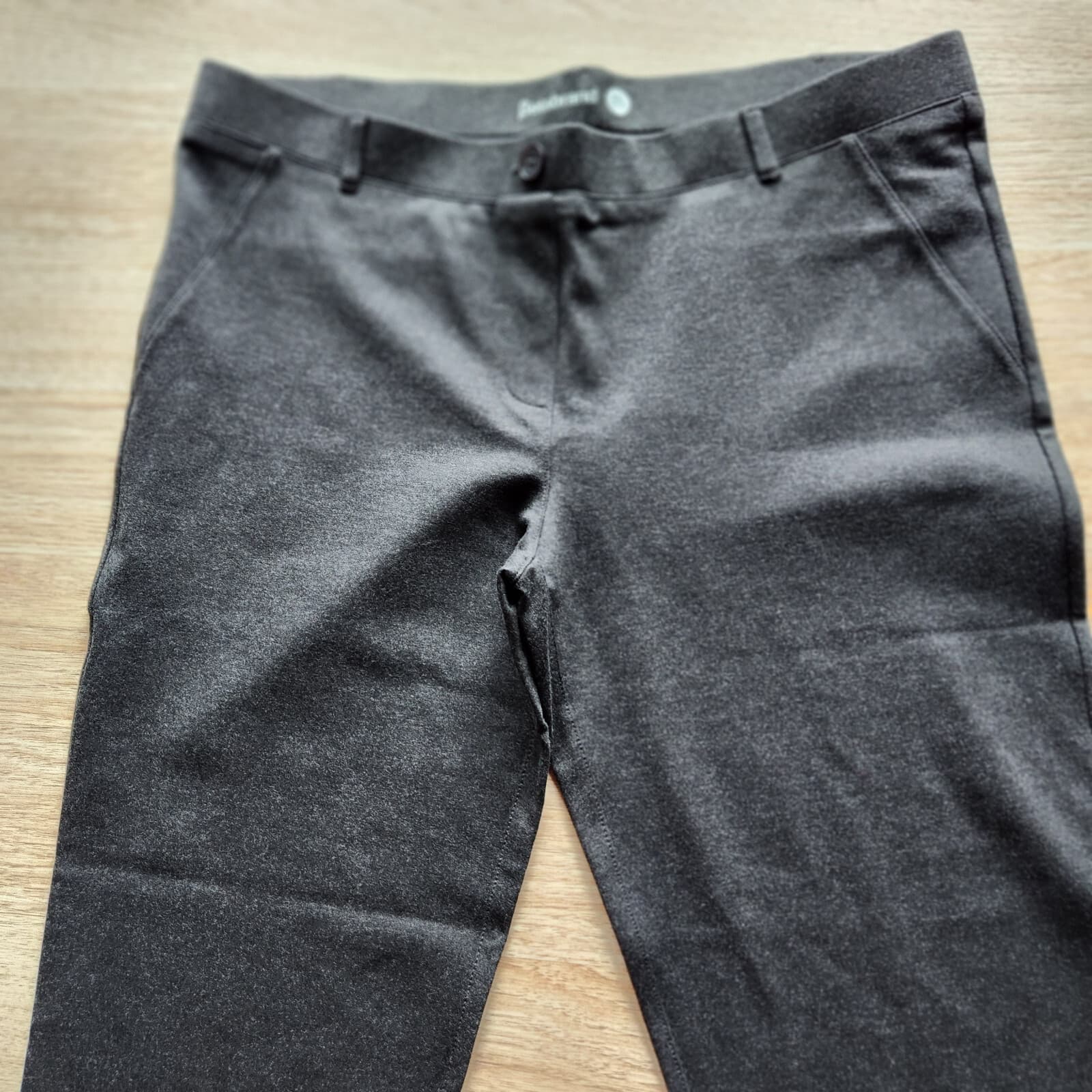 Betabrand Straight-Leg Classic Dress Yoga Pants Pull-On Ponte Charcoal Sz.XXLP - Thumbnail 3