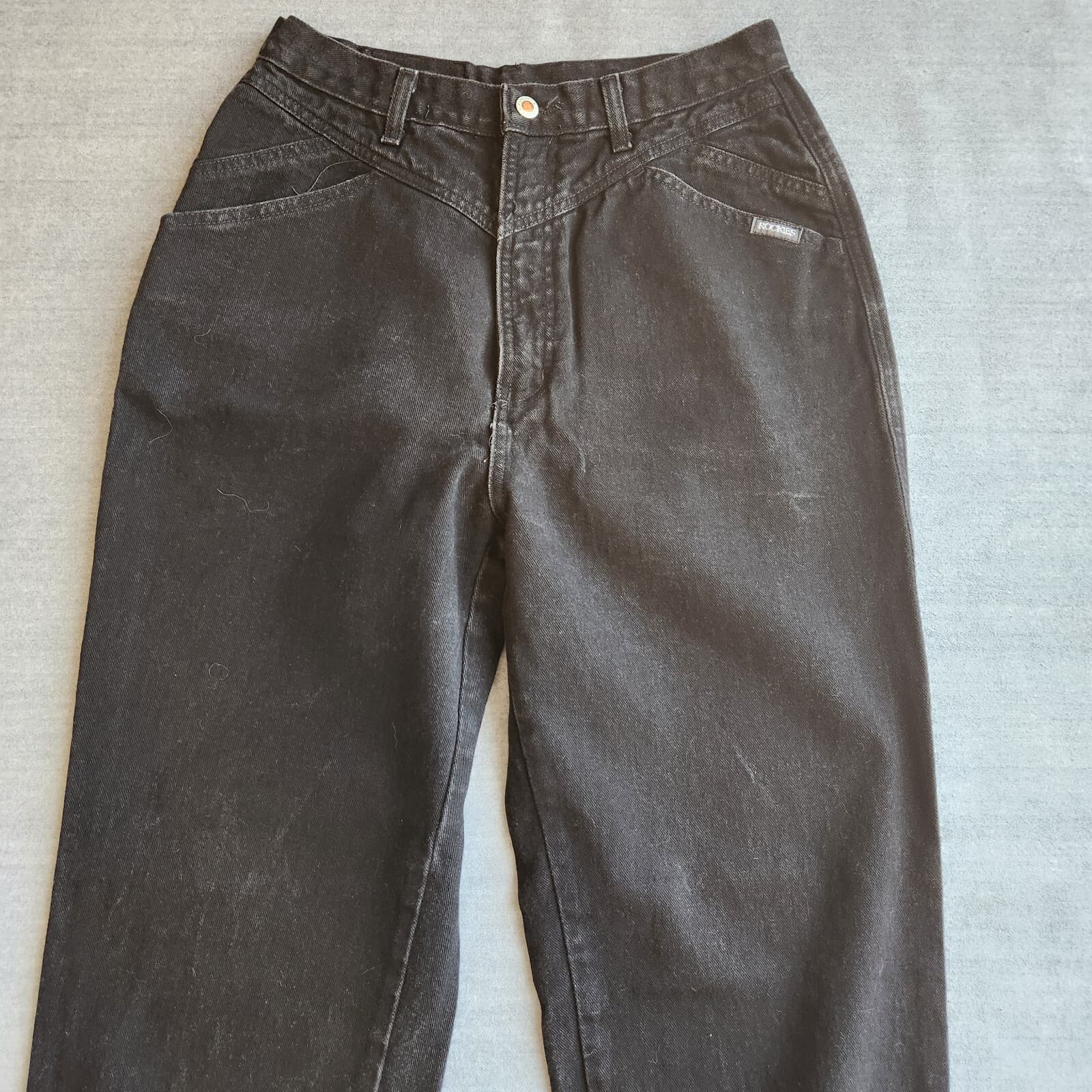 Vintage Rockies Y-York High Rise Jeans Bareback Cotton Black Women 15/16 X-Long - Thumbnail 2
