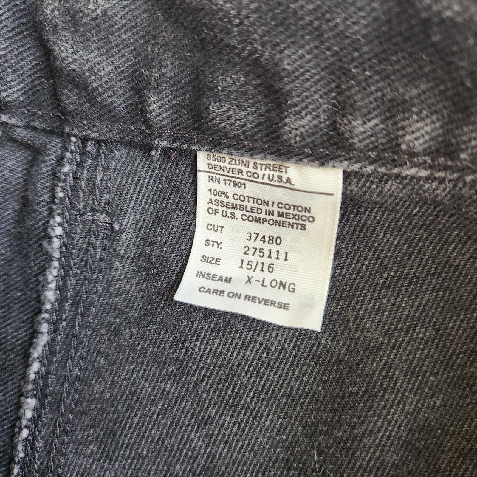 Vintage Rockies Y-York High Rise Jeans Bareback Cotton Black Women 15/16 X-Long - Thumbnail 6