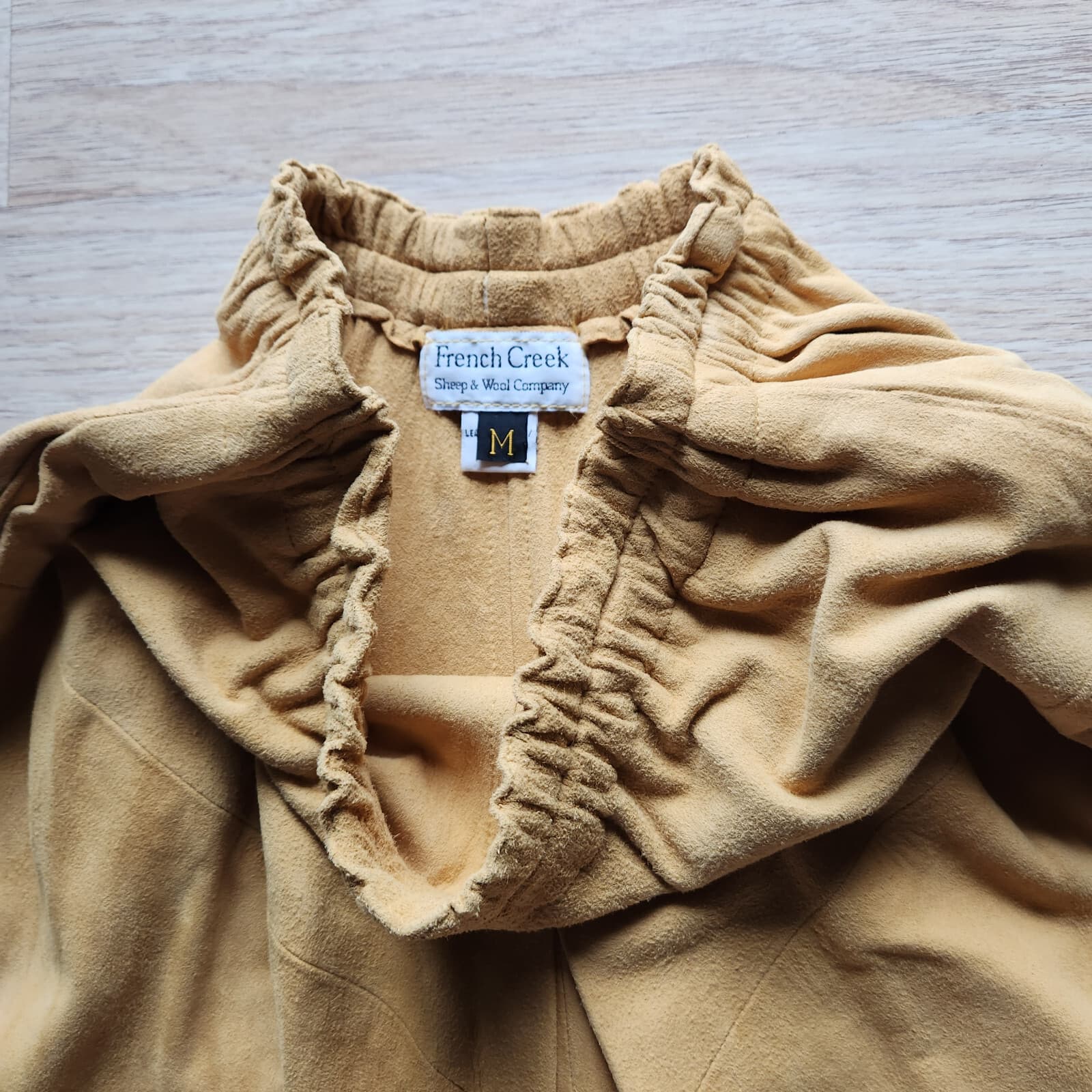 Vintage French Creek 2 Piece Soft Suede Western Shirt+Wide Leg Pants Yellow Sz.M - Thumbnail 12