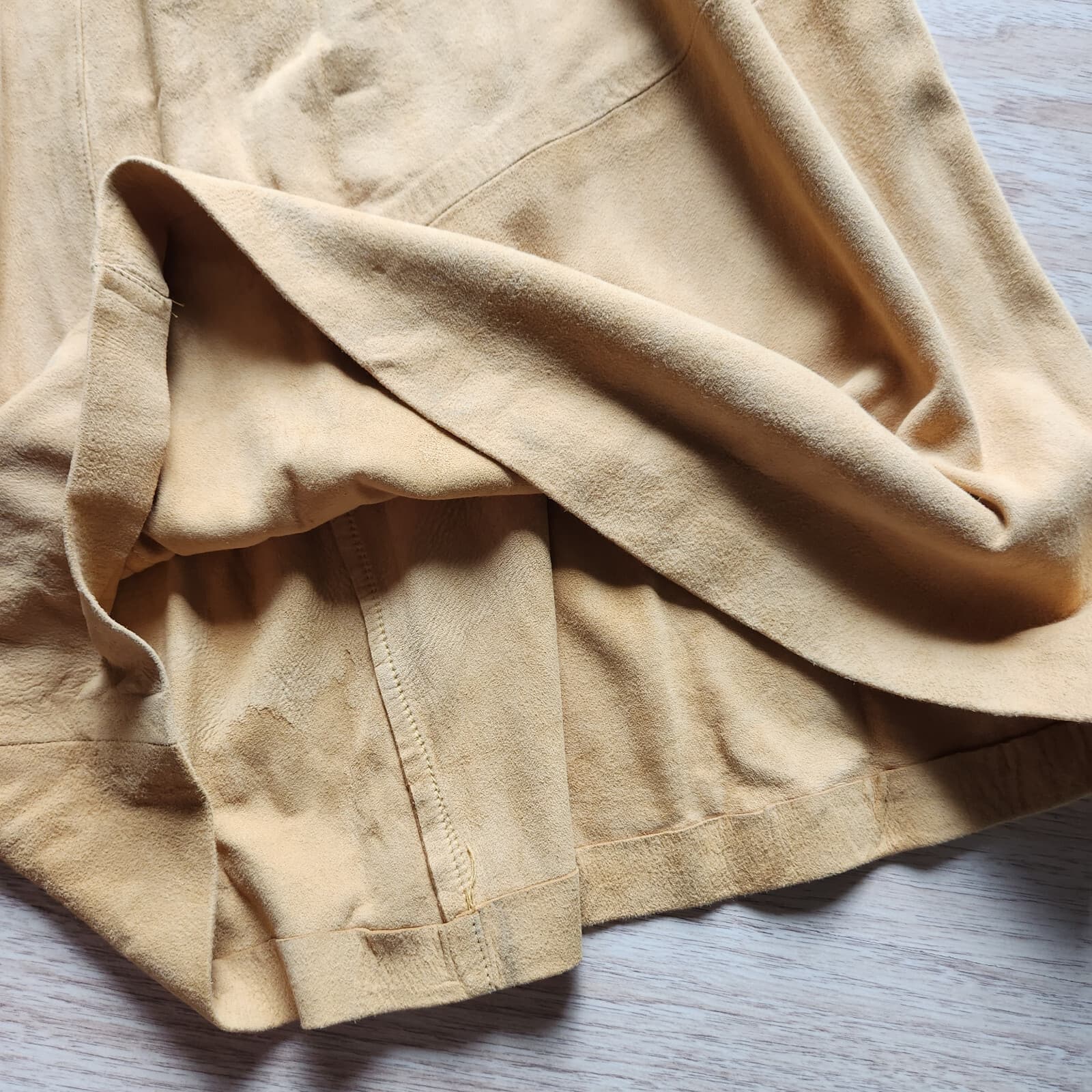 Vintage French Creek 2 Piece Soft Suede Western Shirt+Wide Leg Pants Yellow Sz.M - Thumbnail 8