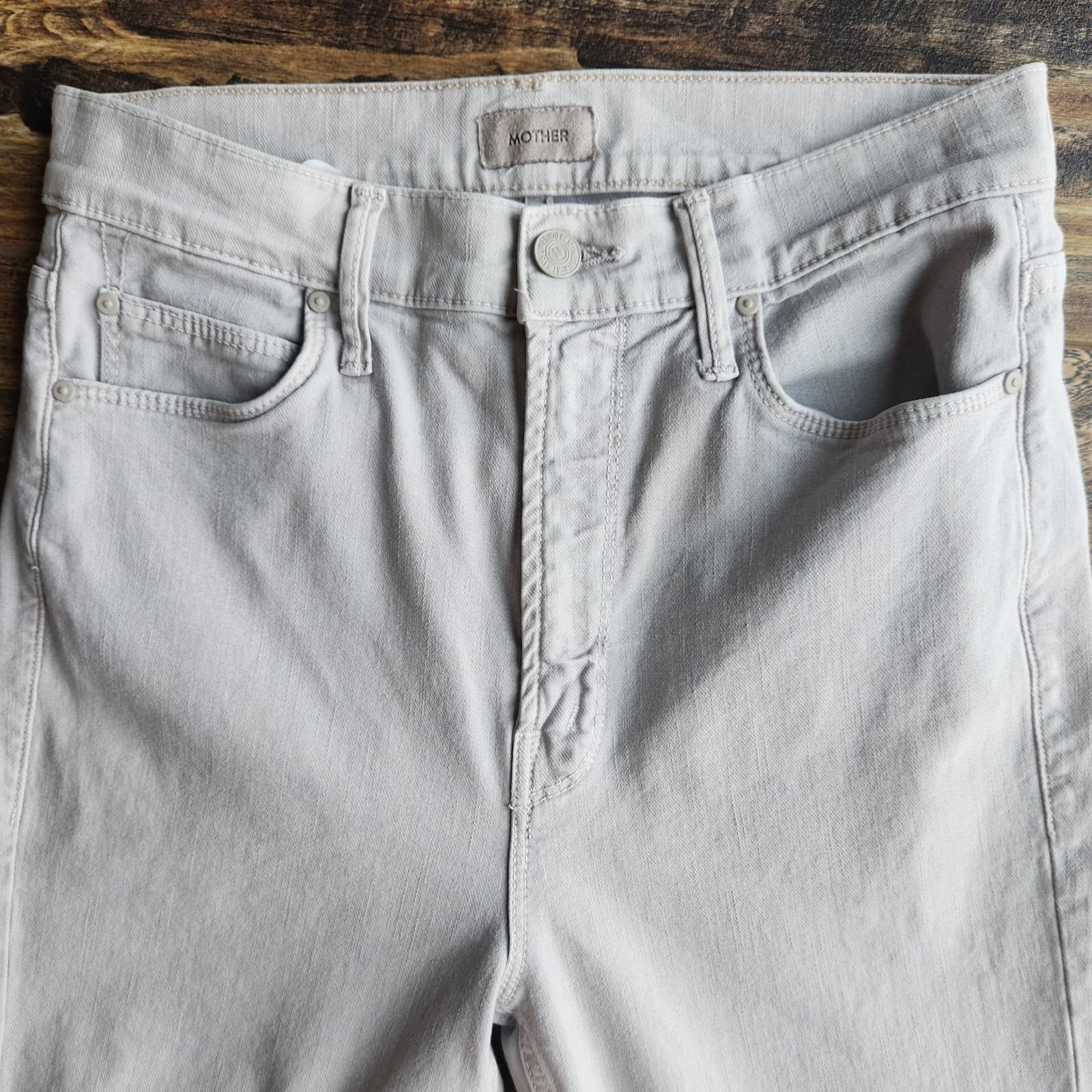 MOTHER Dazzler Ankle Jeans High Rise Slim Rainy Day Washed Grey Women's 28 - Thumbnail 4