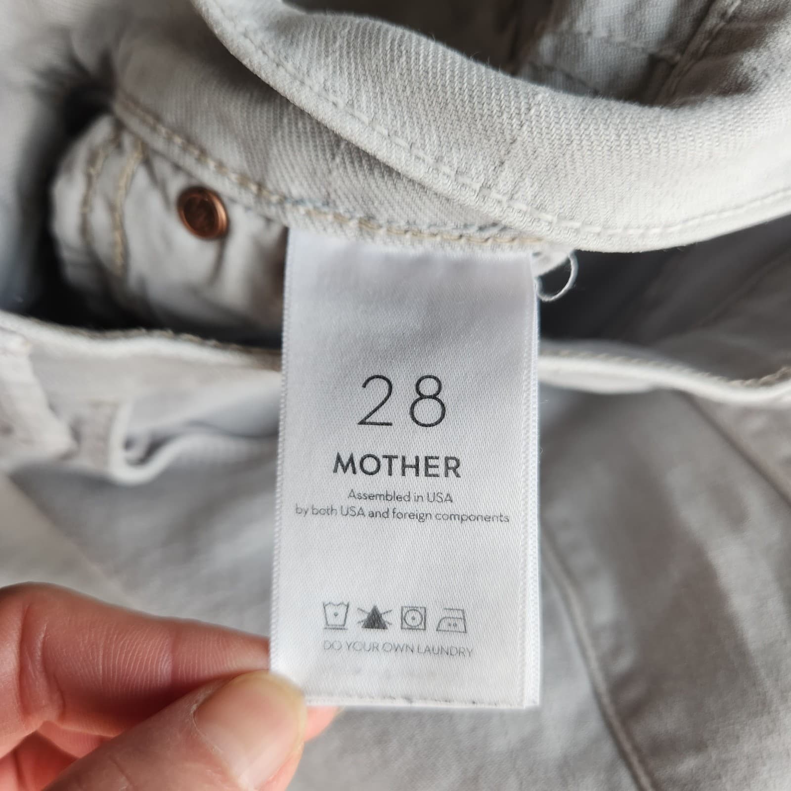 MOTHER Dazzler Ankle Jeans High Rise Slim Rainy Day Washed Grey Women's 28 - Thumbnail 9