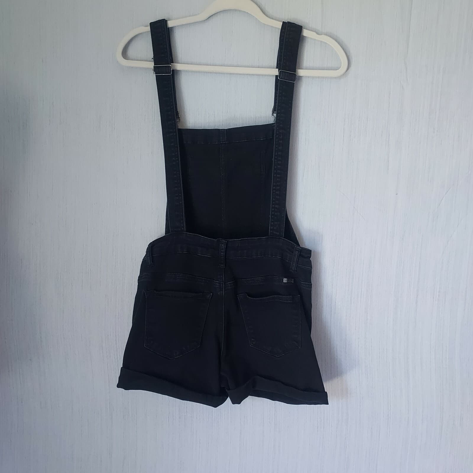KanCan Denim Overalls Shorts Stretch Black Cotton Blend Women Small - Thumbnail 5