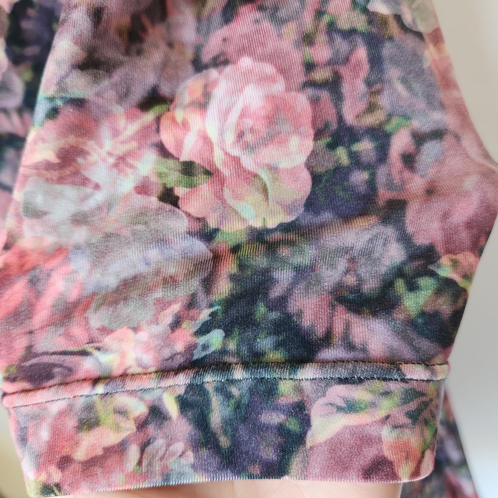 Escada Sport Enura Fantasy Floral Jersey Ruched Dress 3/4 Sleeve Stretch Sz.40 - Thumbnail 5