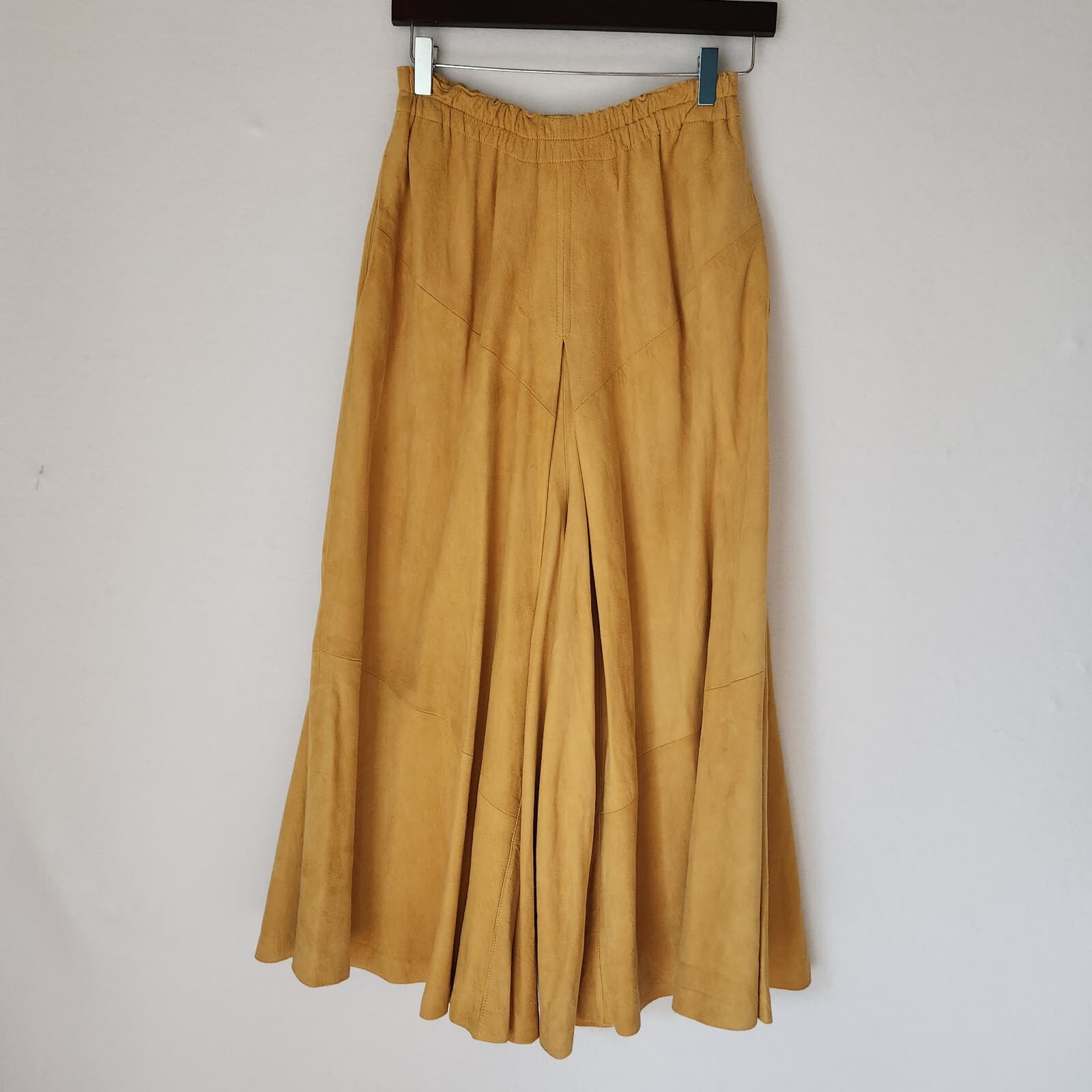 Vintage French Creek 2 Piece Soft Suede Western Shirt+Wide Leg Pants Yellow Sz.M - Thumbnail 4