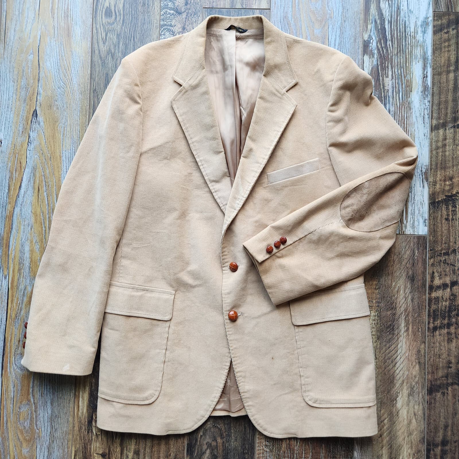Vintage Levi's Menswear Corduroy Suede Elbow Sport Coat Brown Men's Chest 44" - Thumbnail 2