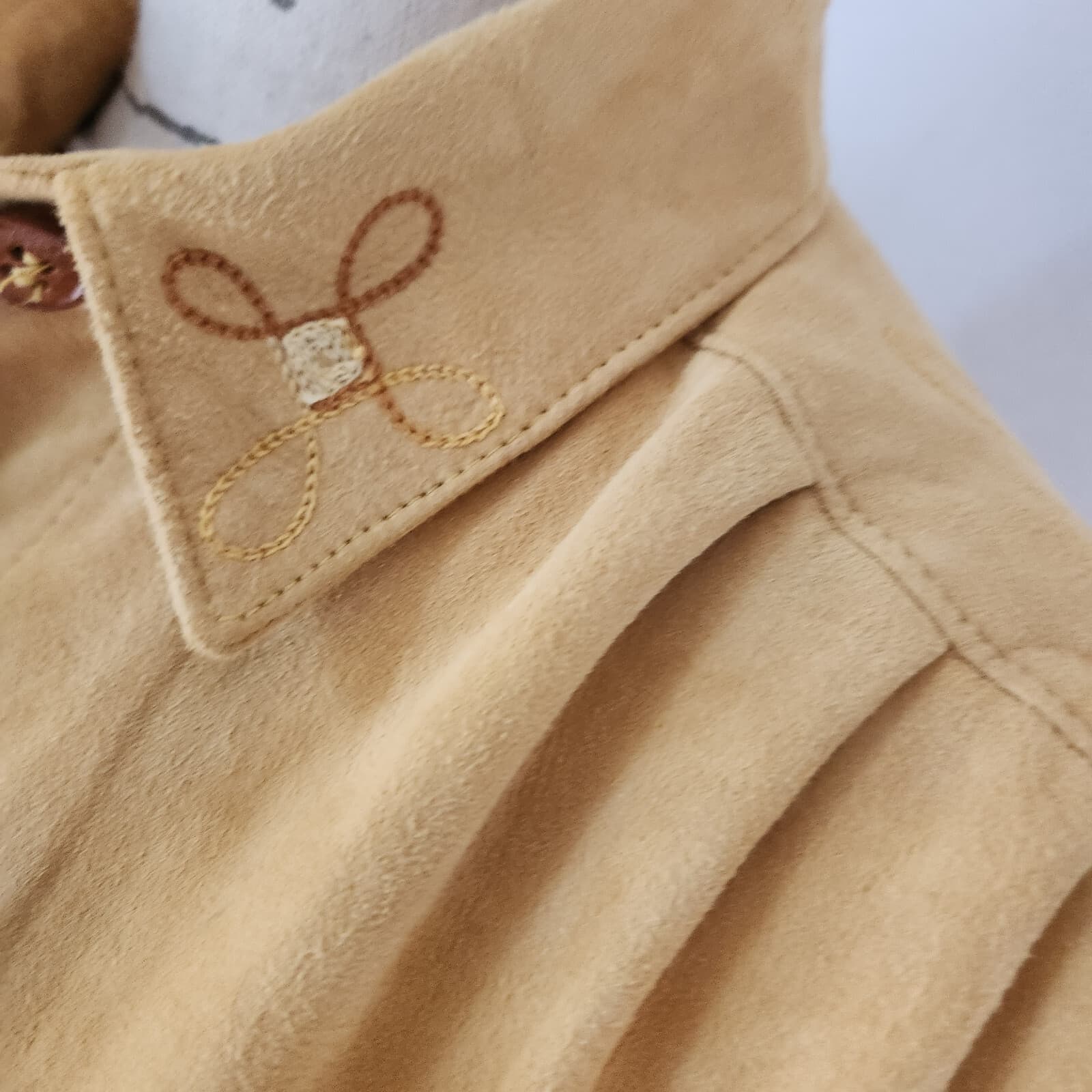 Vintage French Creek 2 Piece Soft Suede Western Shirt+Wide Leg Pants Yellow Sz.M - Thumbnail 6