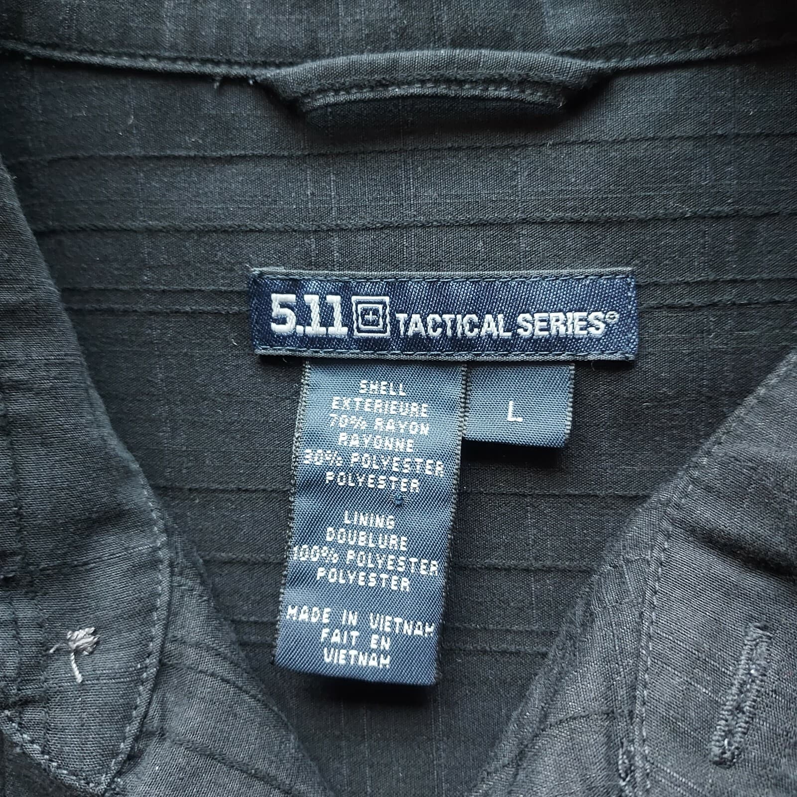5.11 Tactical Series Shirt Short Sleeve Button-Snap Mesh-Lining Black Men Large - Thumbnail 5