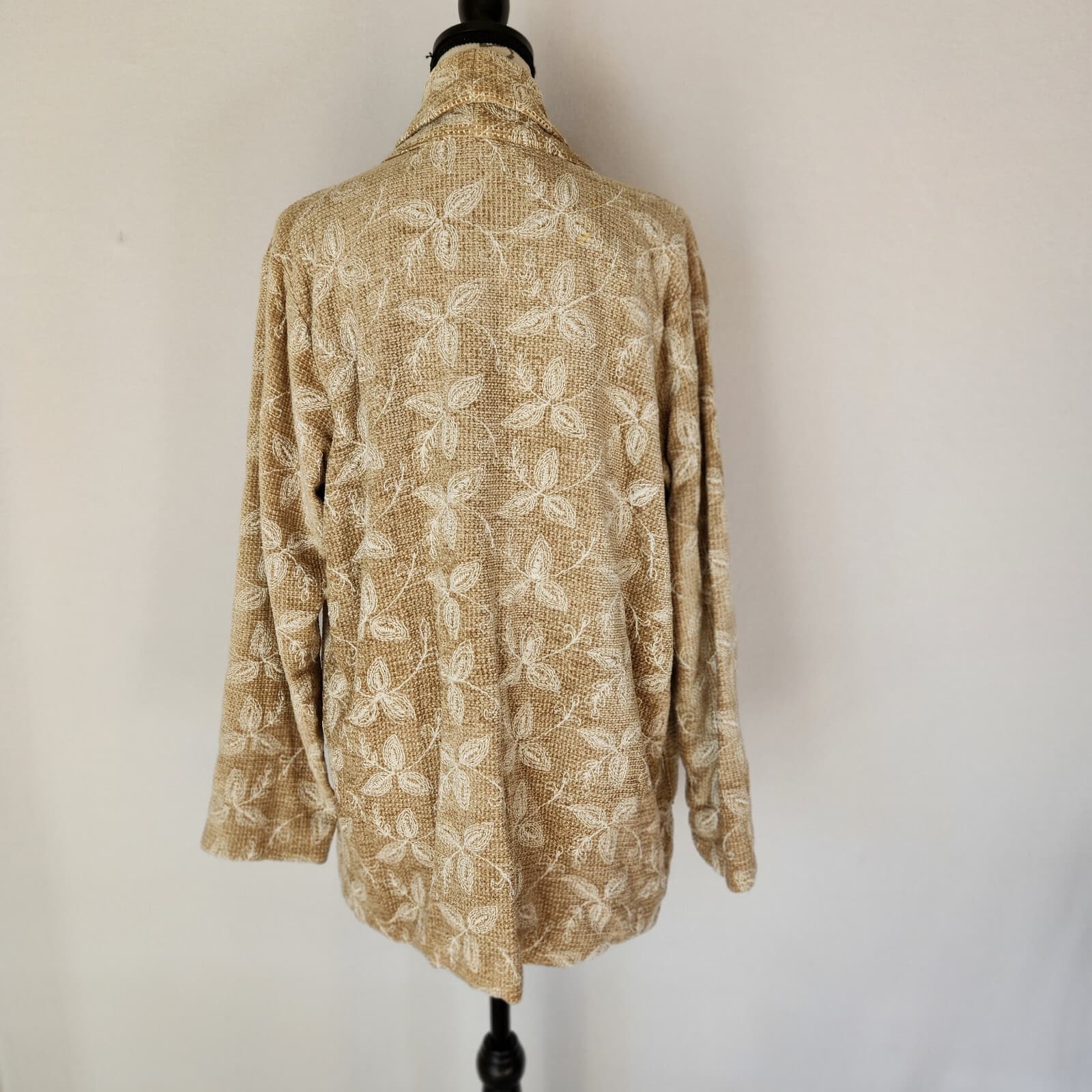 Vintage The Territory Ahead Women's L Embroidered Open Front Jacket Pocket Brown - Thumbnail 5