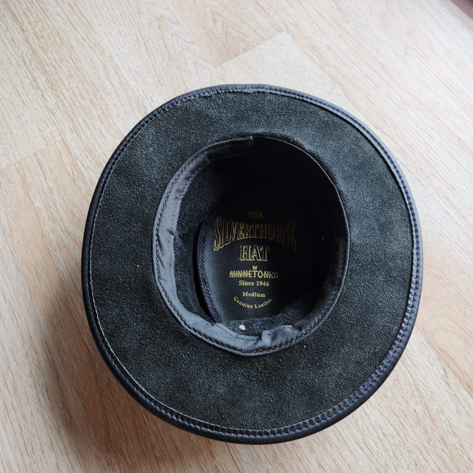 Minnetonka The Silverthorne Cowboy Hat Braided Medallion Black Genuine Leather M - Thumbnail 12
