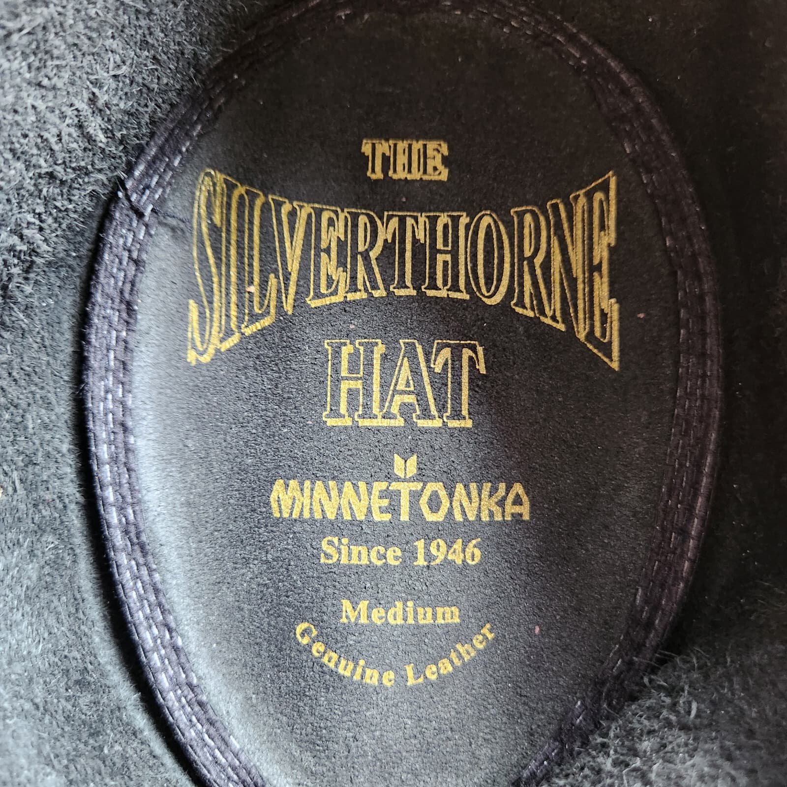 Minnetonka The Silverthorne Cowboy Hat Braided Medallion Black Genuine Leather M - Thumbnail 11