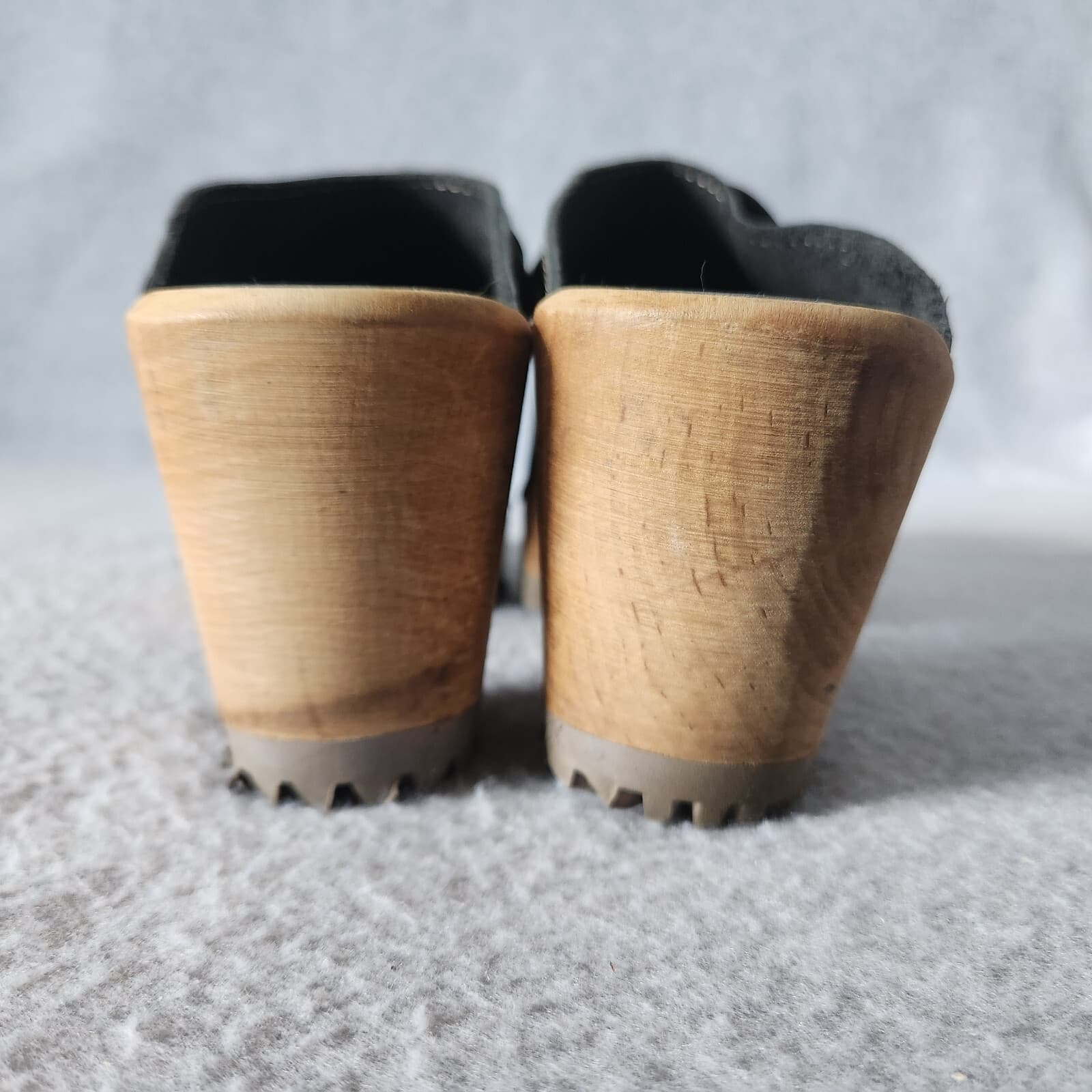 Mia Sweden Elsa Braided Leather Clog Mule Chunky 3" Heel Black Women EU39 US8.5 - Thumbnail 7