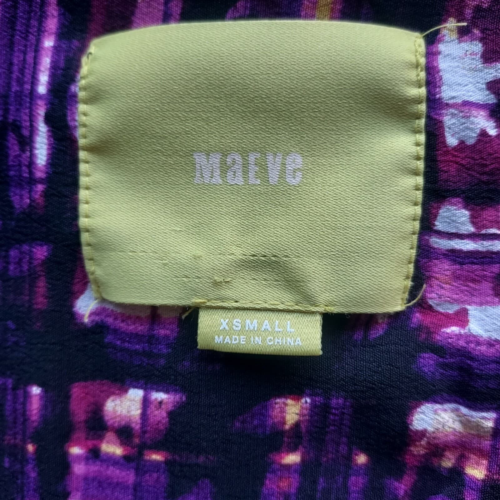 Maeve Anthropologie Crepe Mini Dress Batwing Sleeve Pocket Purple Oversize XS - Thumbnail 10