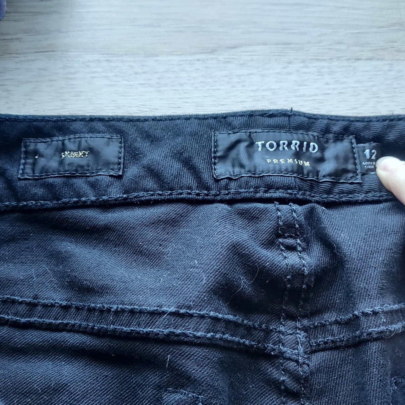 TORRID Premium Bead Embellished Distressed Skinny Jeans Stretch Black Women 12 - Thumbnail 10