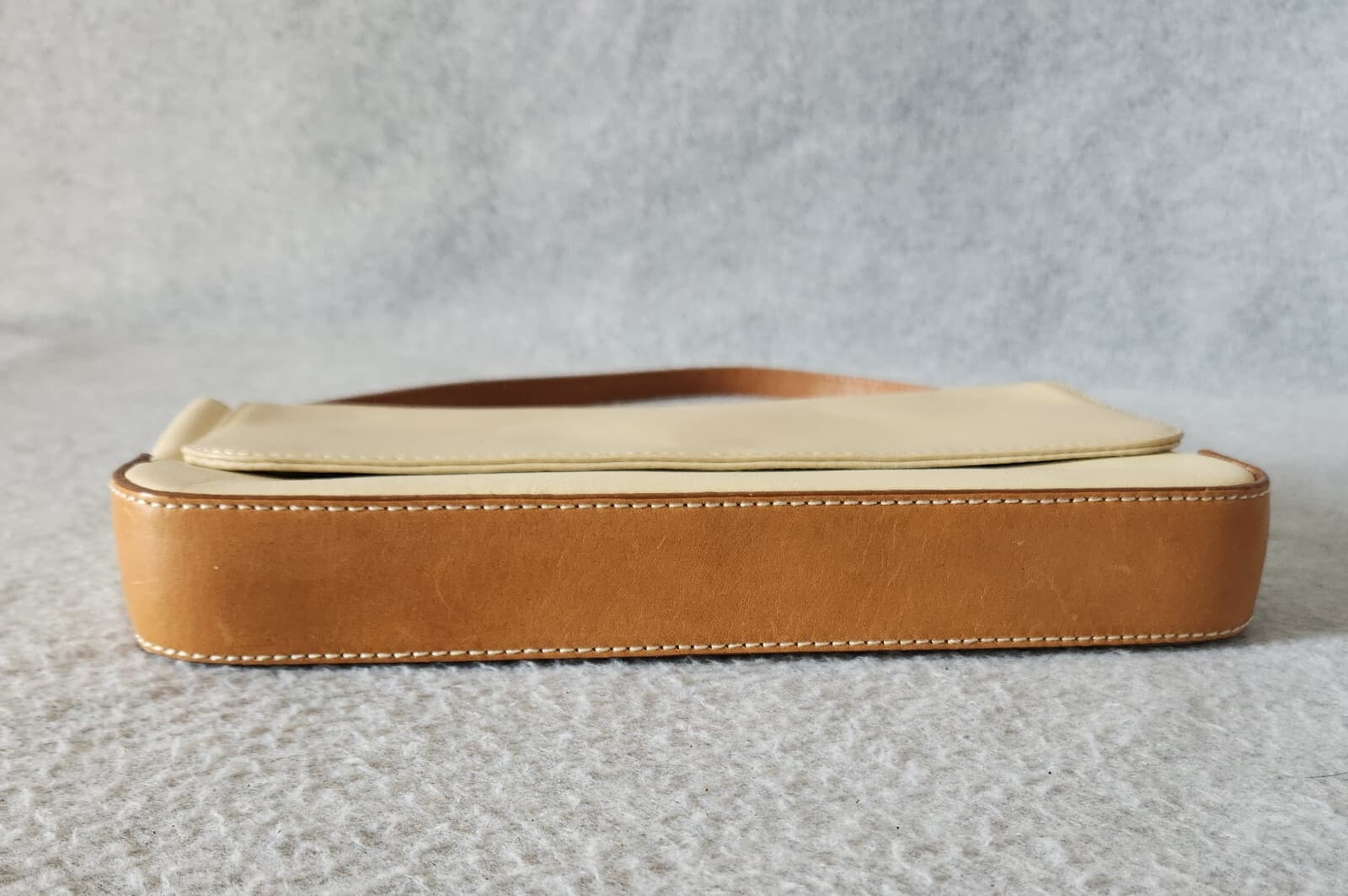 J.Crew Leather Clutch Shoulder Bag Removable Strap Flap Magnet-Snap Ivory-Tan - Thumbnail 7