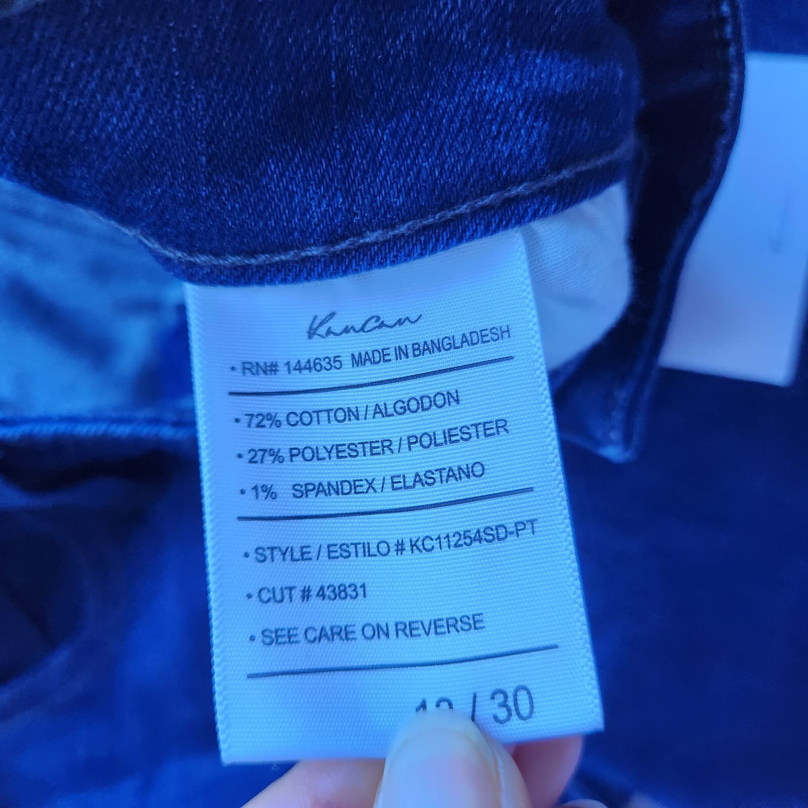 NWT KanCan Dark Wash Blue High Rise Bootcut Jeans 5-Pockets Zip Women's 13/30 - Thumbnail 10