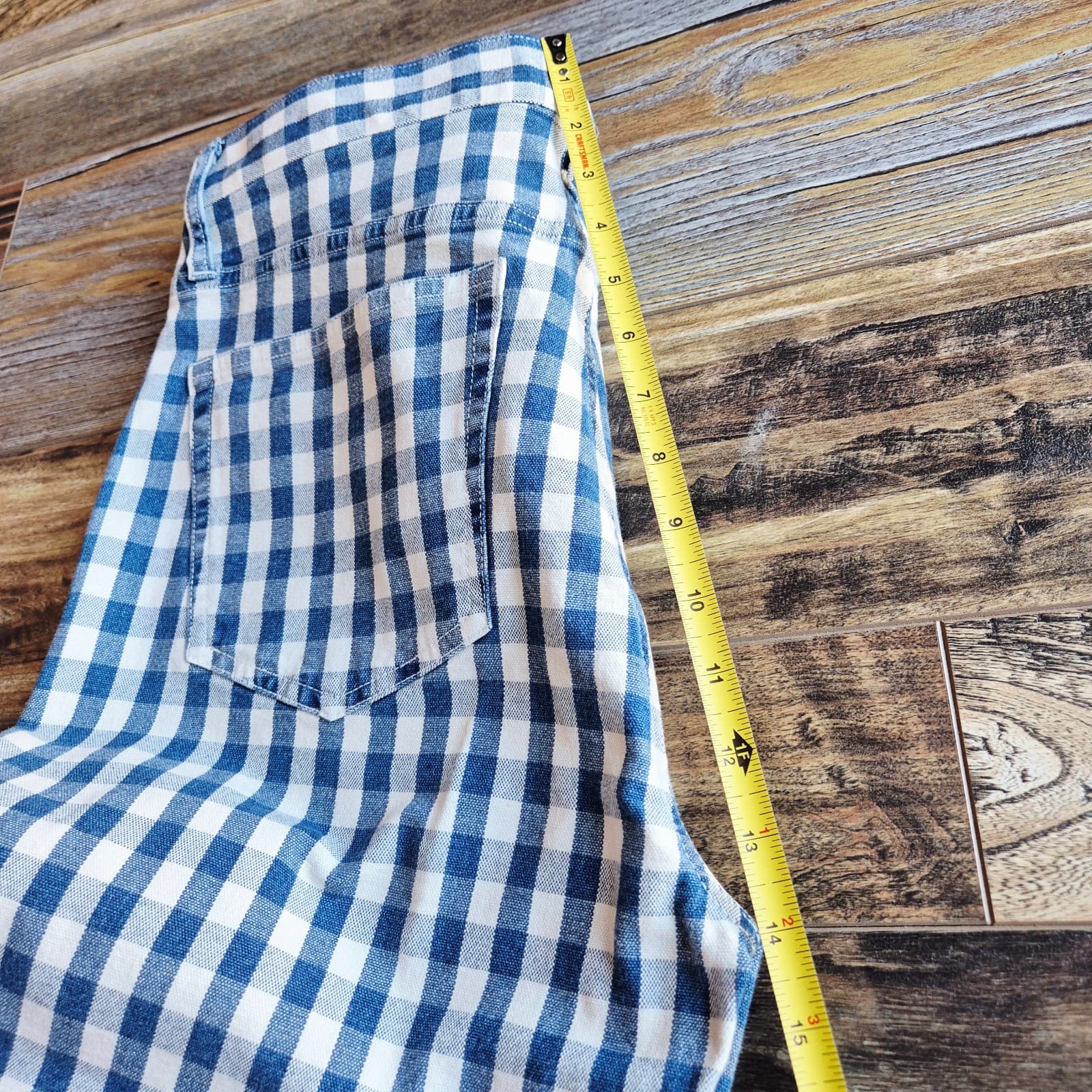 NWT J.Crew Indigo Ivory Gingham Vintage Straight Jeans High Rise Sz.31 #AJ488 - Thumbnail 12