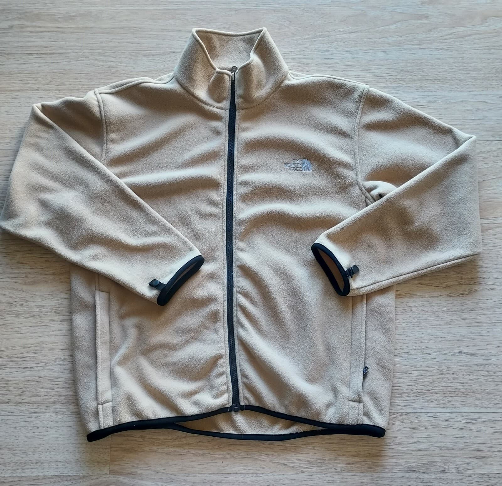 The North Face Fleece Jacket Full-Zip Zip-Pocket Mock Neck Cream Women Sz.L - Thumbnail 2