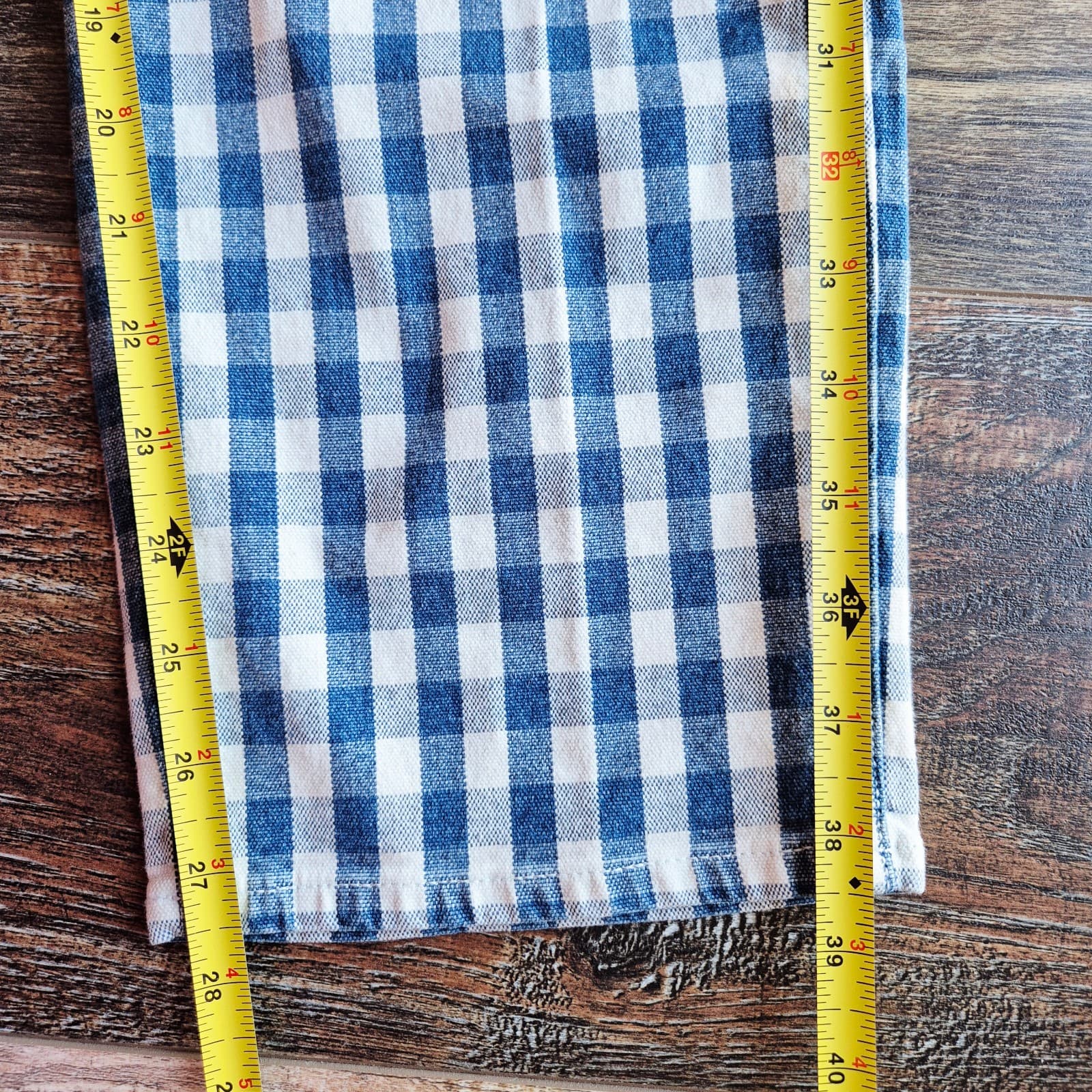 NWT J.Crew Indigo Ivory Gingham Vintage Straight Jeans High Rise Sz.31 #AJ488 - Thumbnail 11