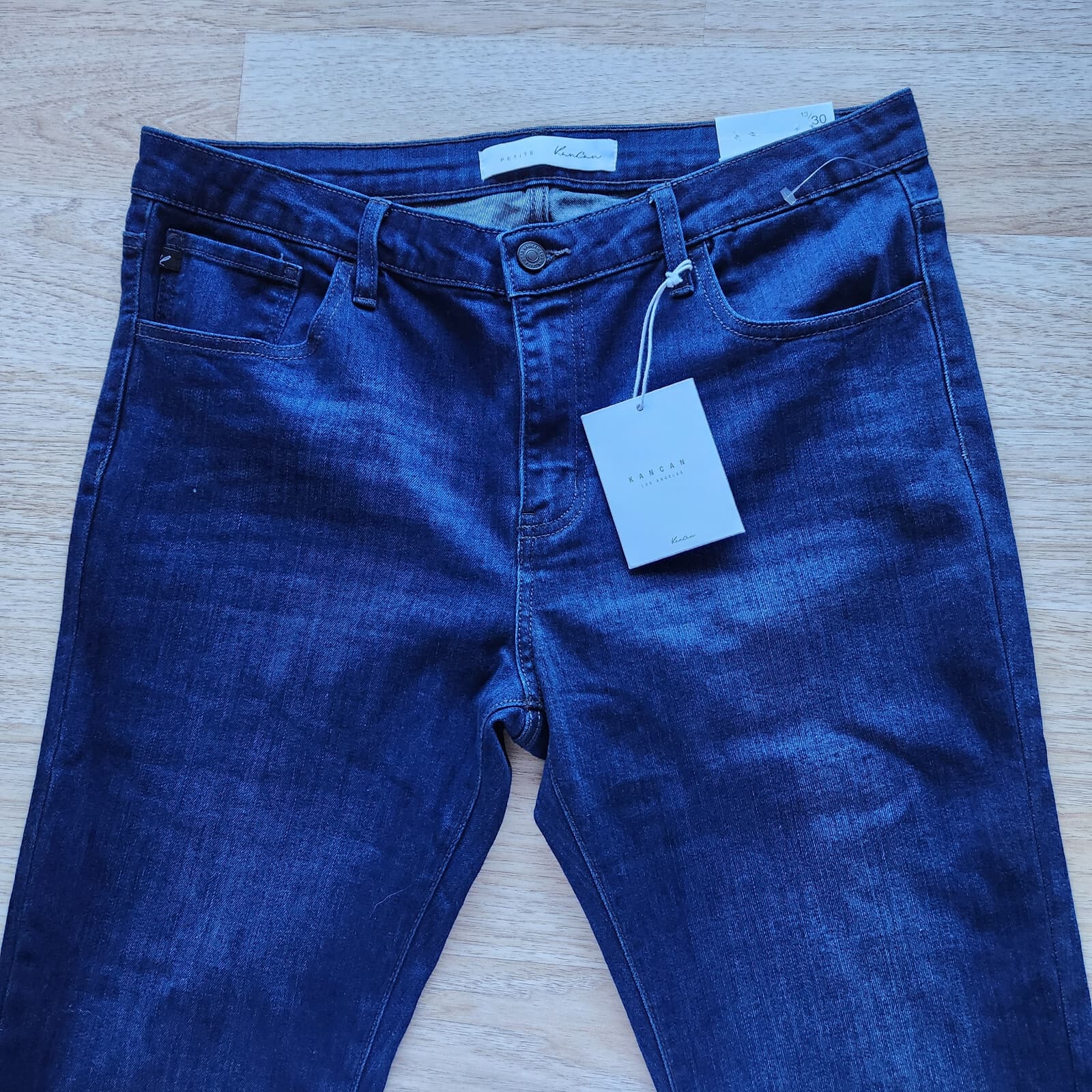 NWT KanCan Dark Wash Blue High Rise Bootcut Jeans 5-Pockets Zip Women's 13/30 - Thumbnail 2