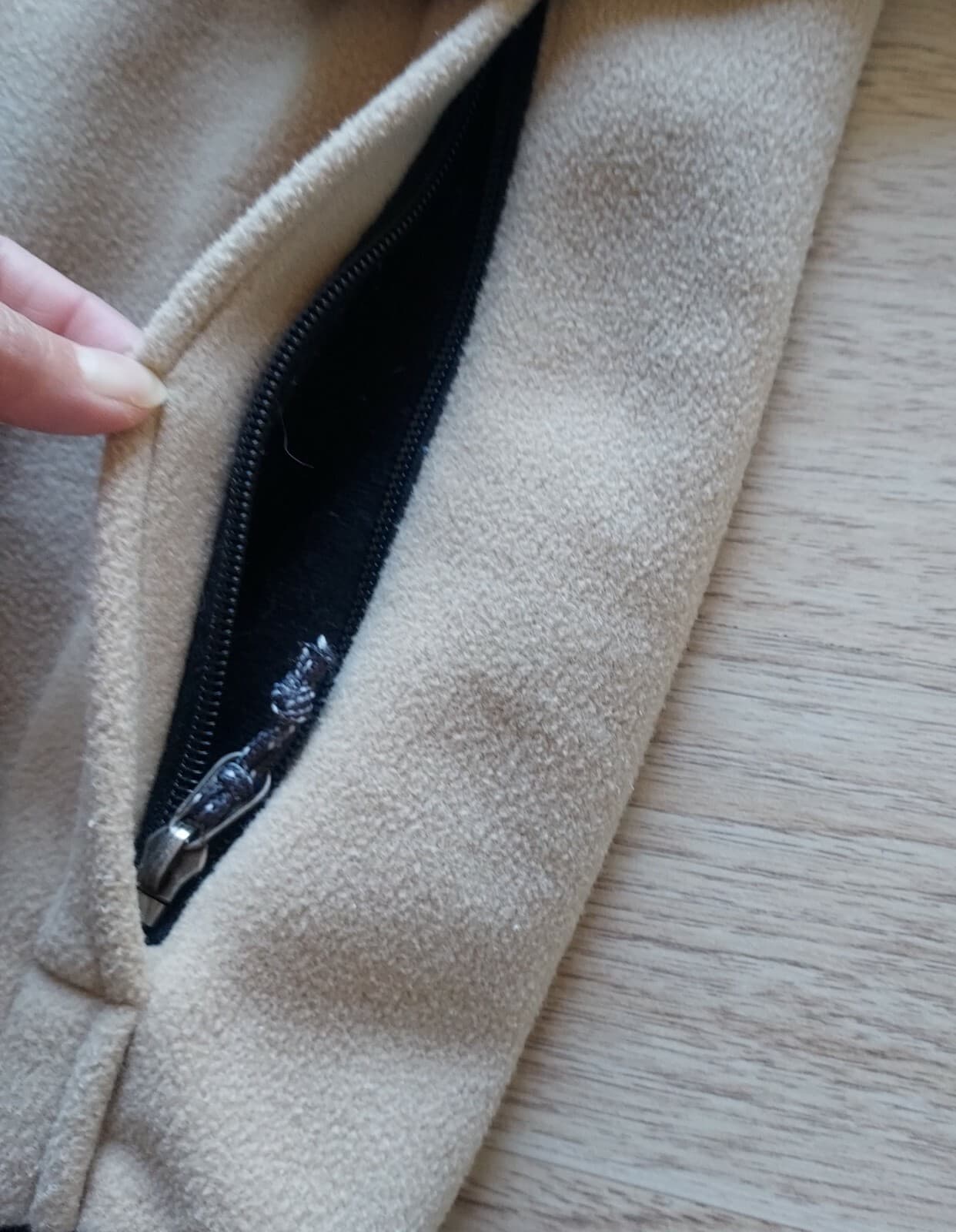 The North Face Fleece Jacket Full-Zip Zip-Pocket Mock Neck Cream Women Sz.L - Thumbnail 6