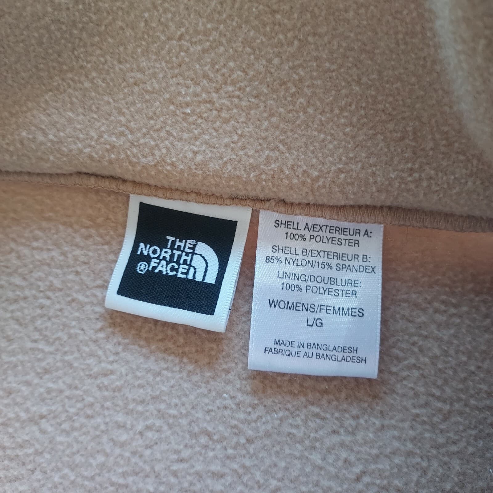 The North Face Fleece Jacket Full-Zip Zip-Pocket Mock Neck Cream Women Sz.L - Thumbnail 8