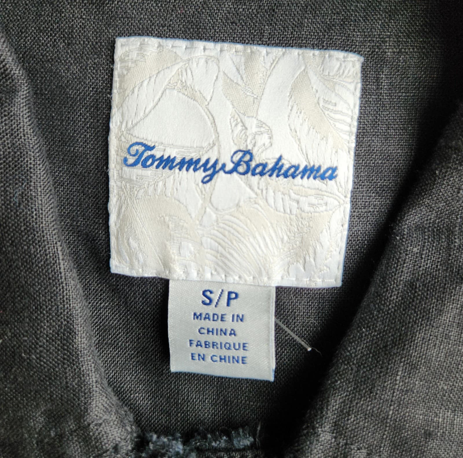Tommy Bahama Two Palms Lagoon Live Super Bowl Linen Jacket Raw Edge Black Sz.S - Thumbnail 7