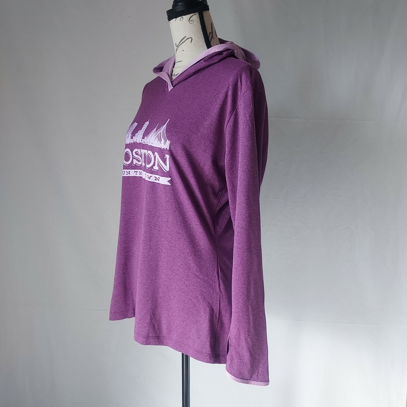 The North Face BOSTON Run This Town Hooded Activewear Top Long Sleeve Purple L - Thumbnail 3