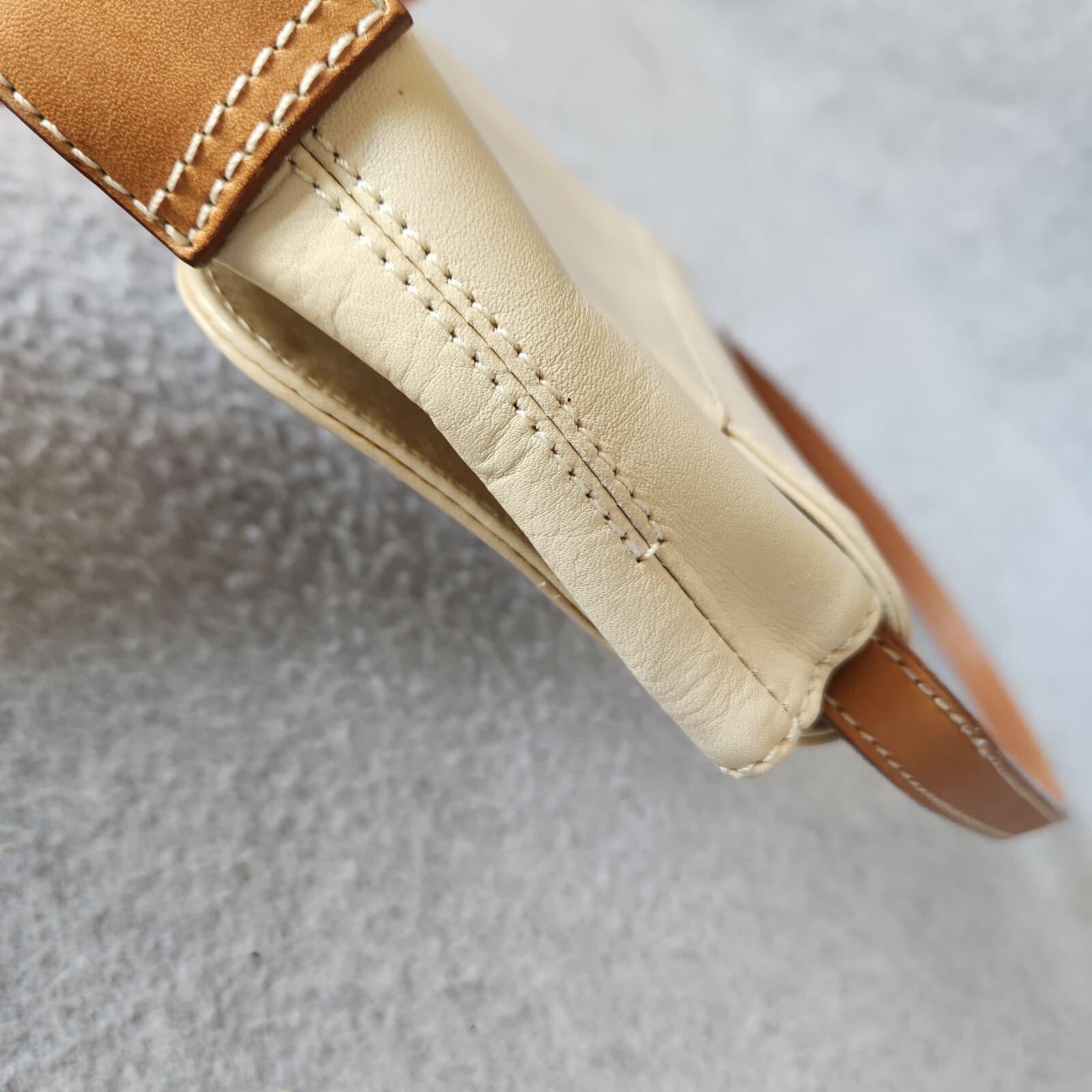 J.Crew Leather Clutch Shoulder Bag Removable Strap Flap Magnet-Snap Ivory-Tan - Thumbnail 11