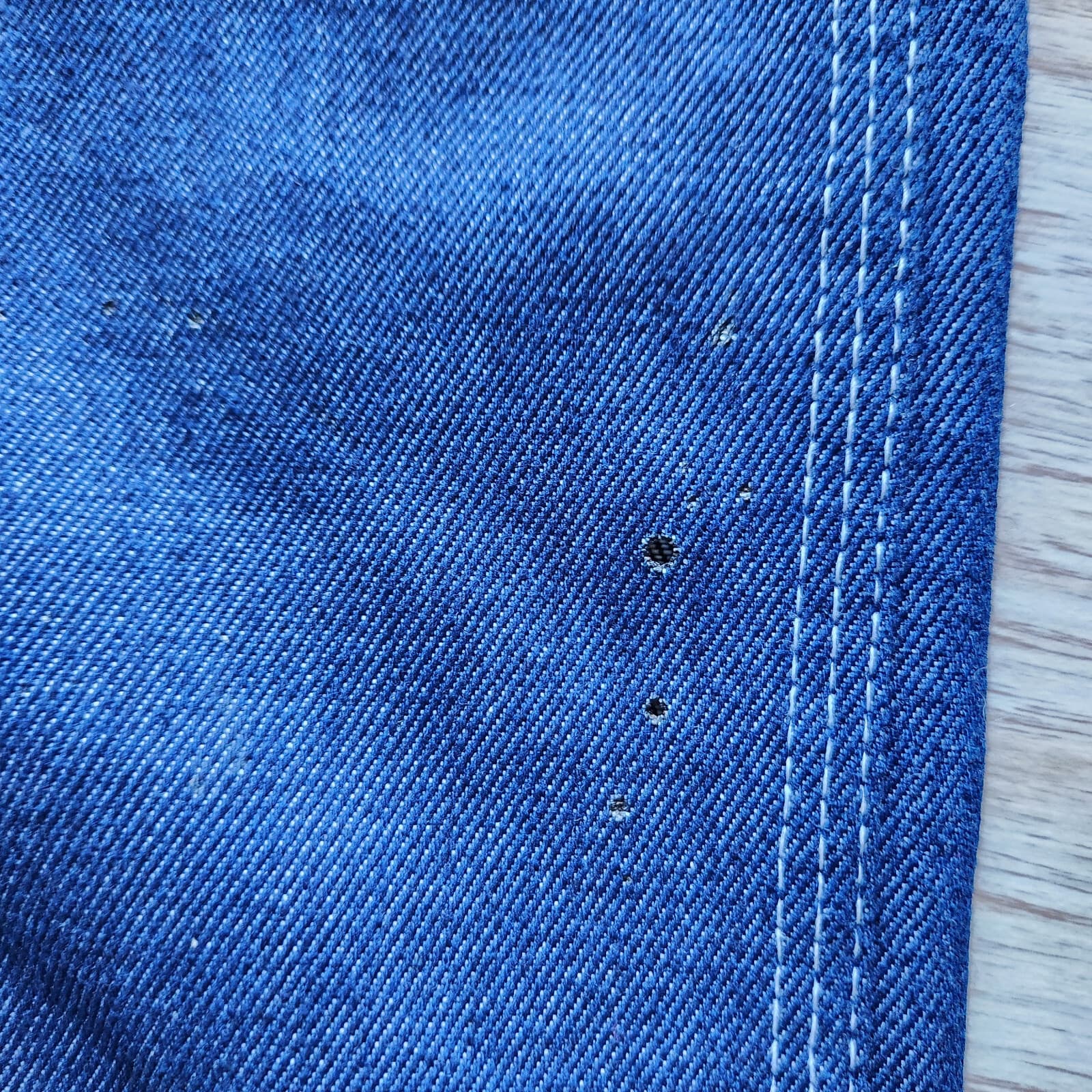 Vintage Montgomery Ward Men's 50x32 Blue Denim Work Overalls Bib Made in USA - Thumbnail 8